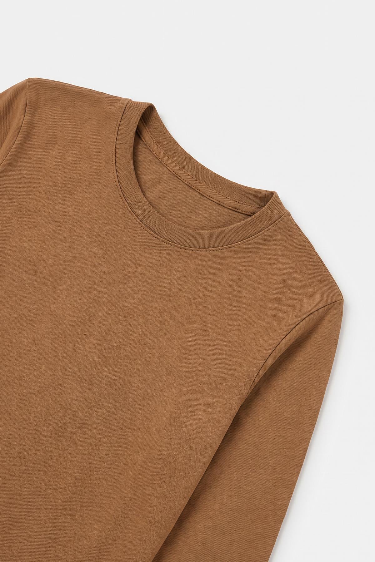 %100 Pamuklu Kız ve Erkek Unisex Uzun Kollu Basic Tshirt