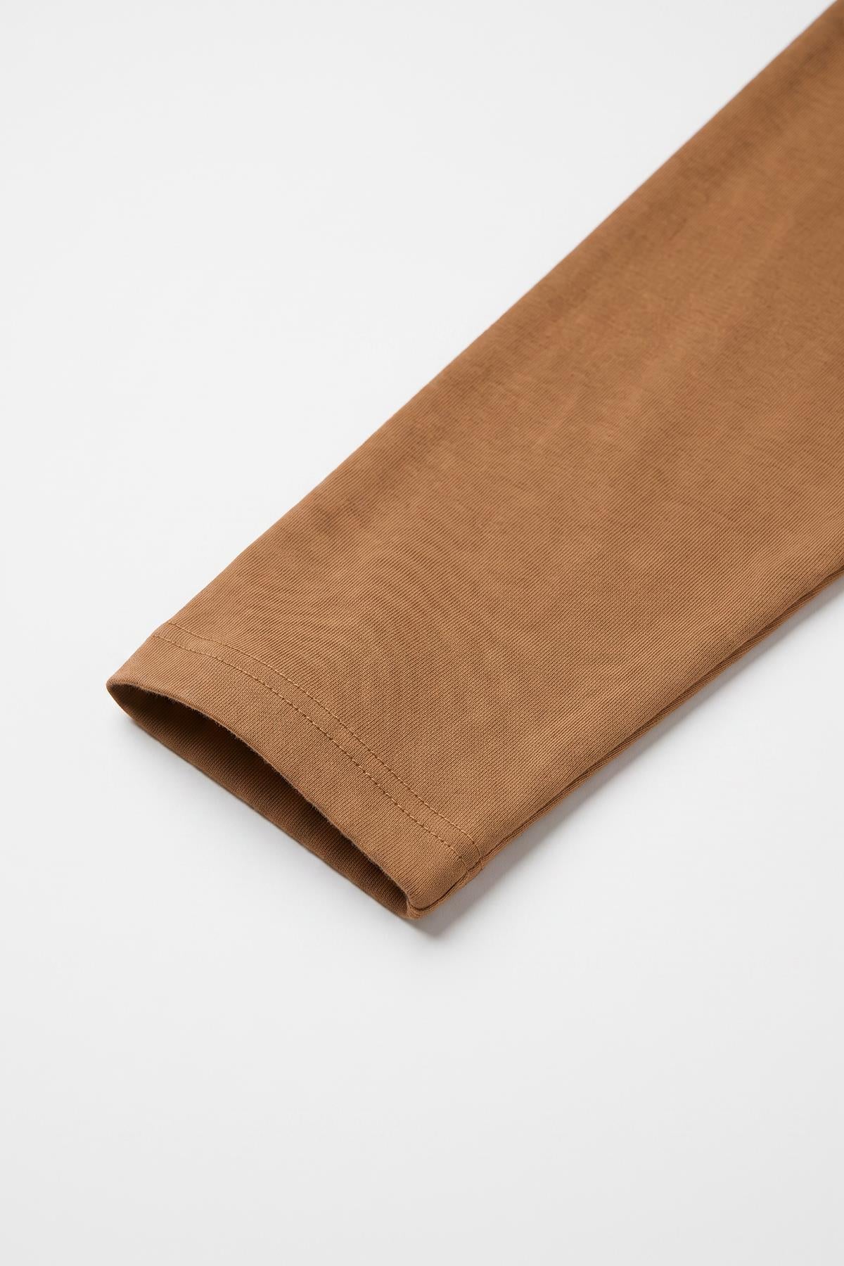 %100 Pamuklu Kız ve Erkek Unisex Uzun Kollu Basic Tshirt