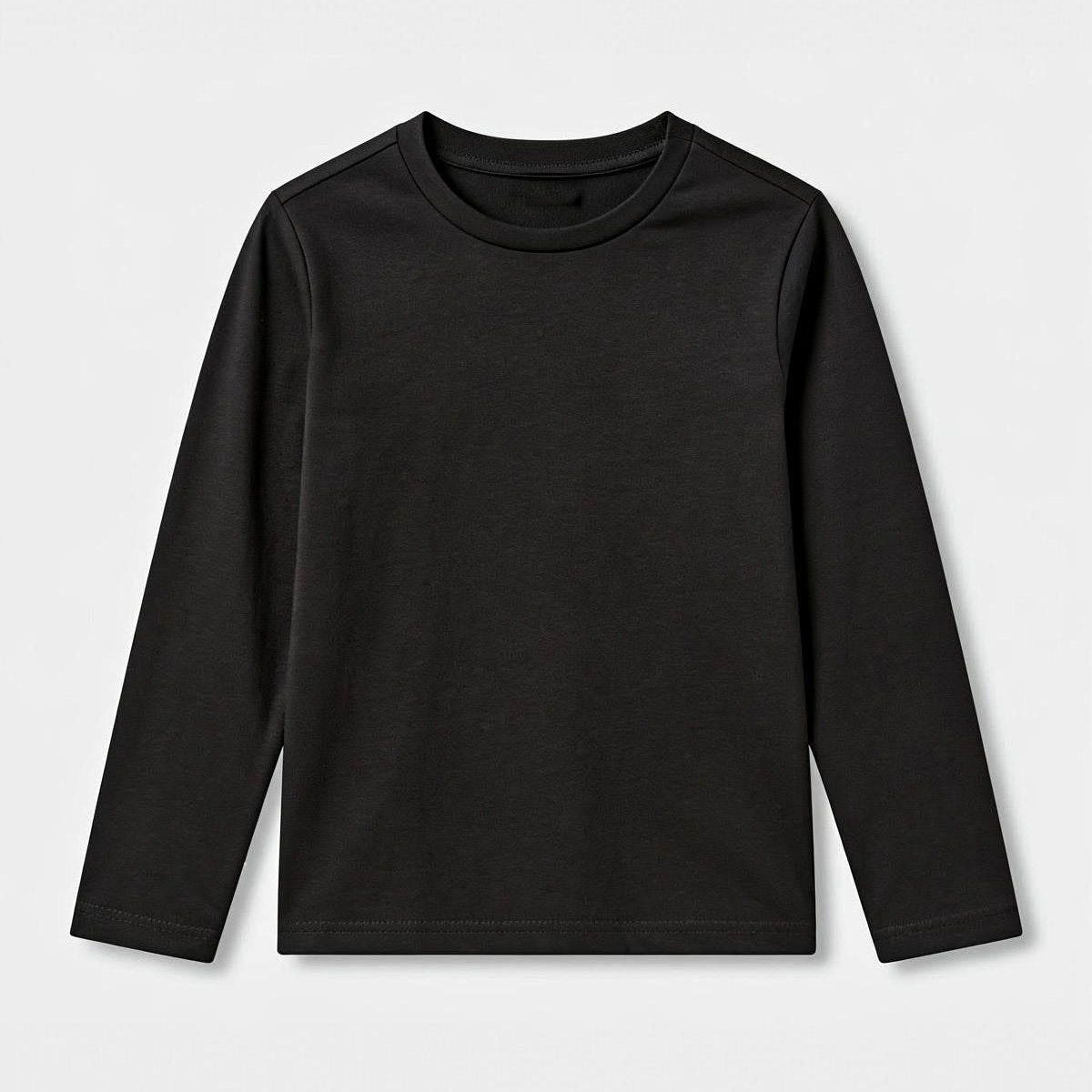 %100 Pamuklu Kız ve Erkek Unisex Uzun Kollu Basic Tshirt