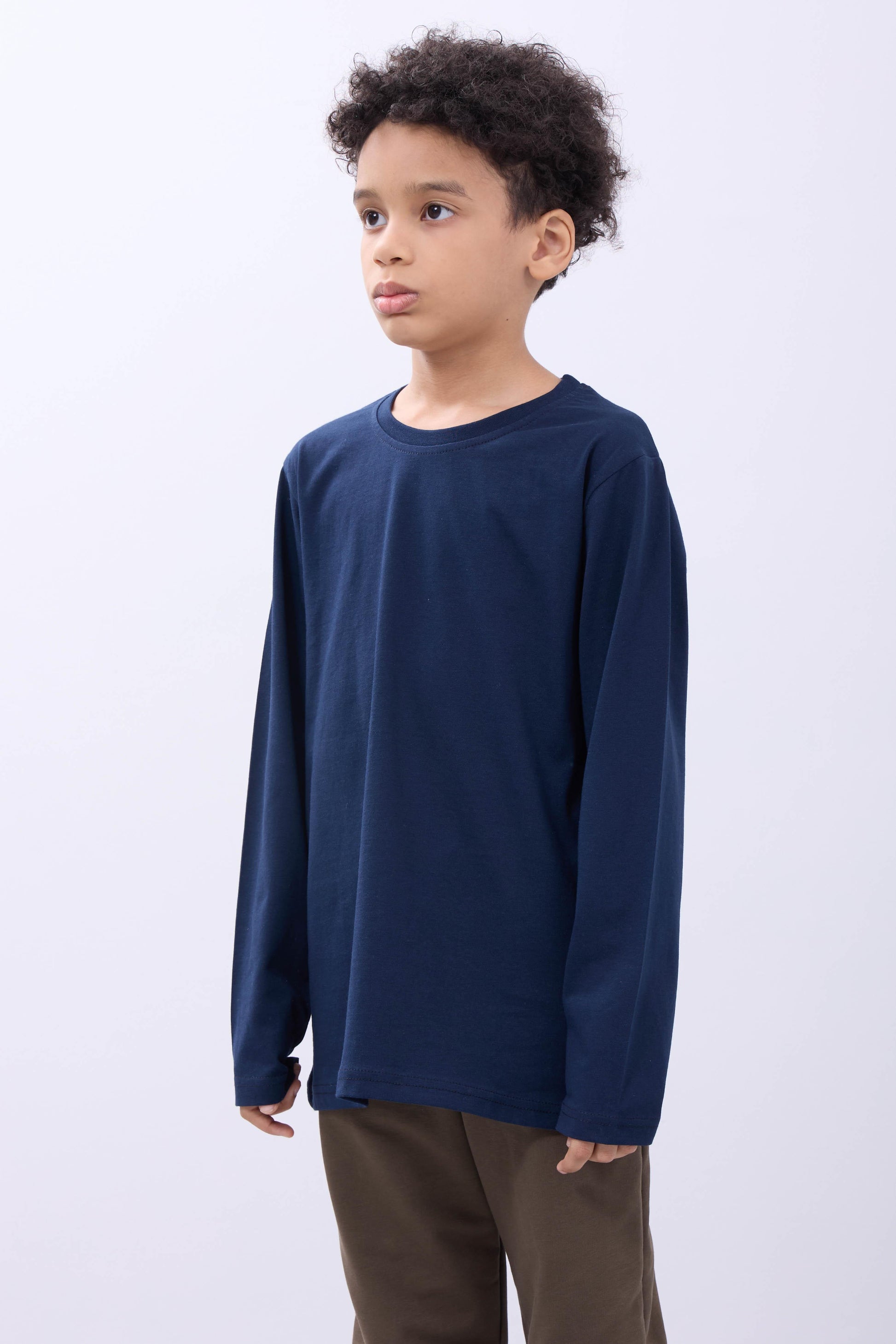 %100 Pamuklu Kız ve Erkek Unisex Uzun Kollu Basic Tshirt