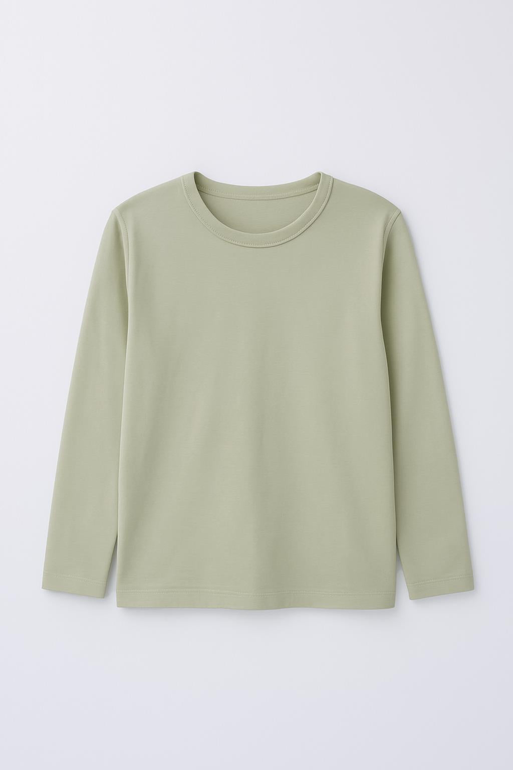 %100 Pamuklu Kız ve Erkek Unisex Uzun Kollu Basic Tshirt
