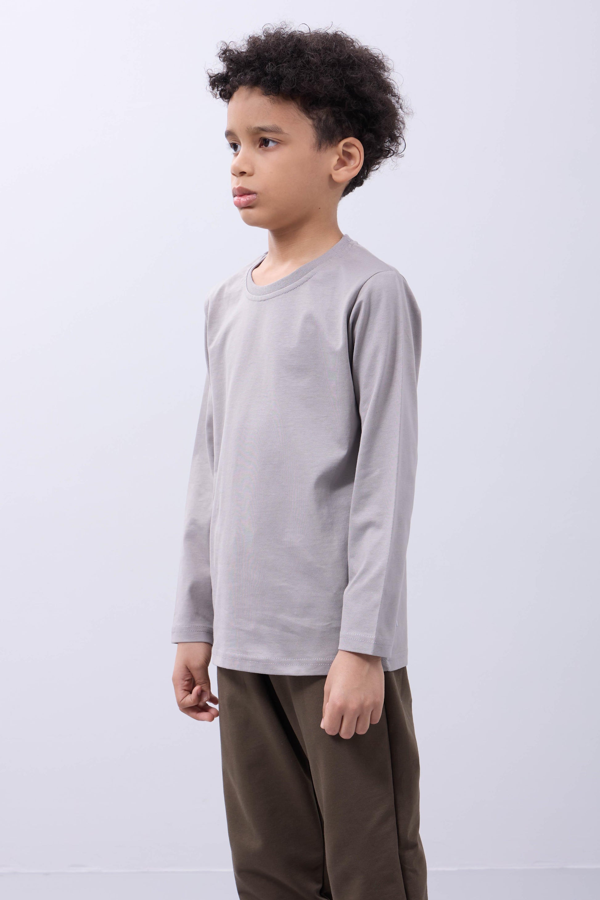 %100 Pamuklu Kız ve Erkek Unisex Uzun Kollu Basic Tshirt