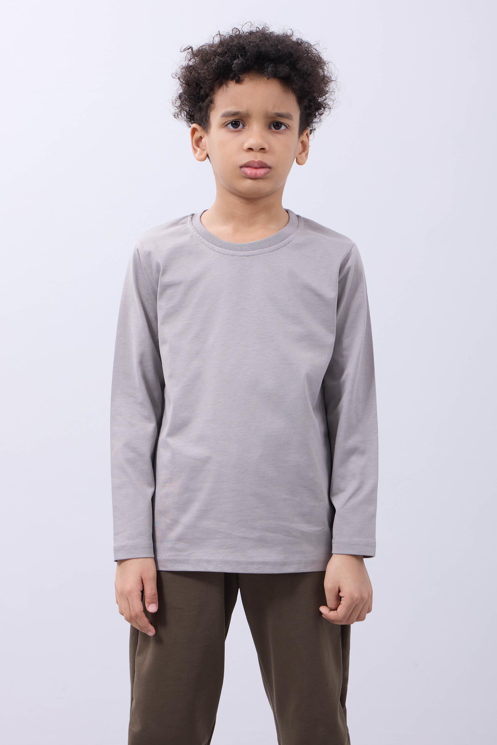 %100 Pamuklu Kız ve Erkek Unisex Uzun Kollu Basic Tshirt
