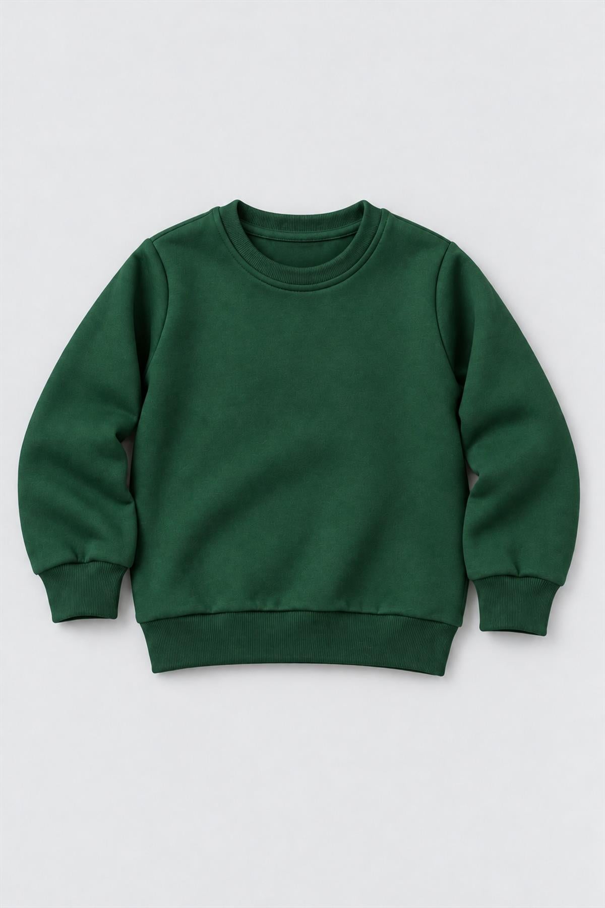 Unisex Çocuk 2'li Düz ve Çizgili Kışlık Sweatshirt Seti