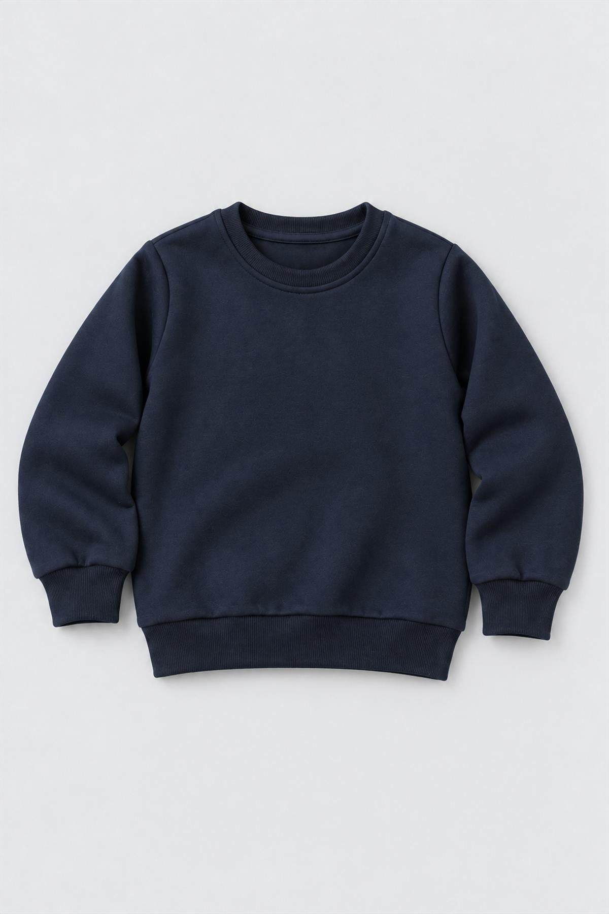 Unisex Çocuk 2'li Düz ve Çizgili Kışlık Sweatshirt Seti