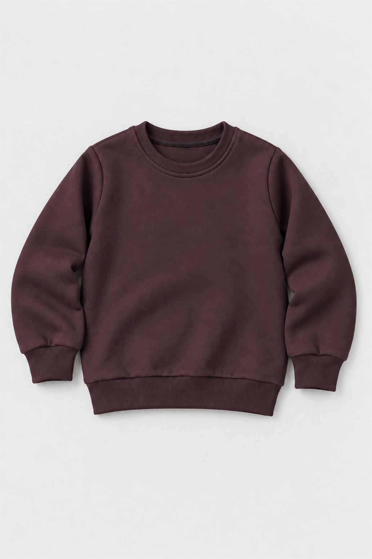 Unisex Çocuk 2'li Düz ve Çizgili Kışlık Sweatshirt Seti