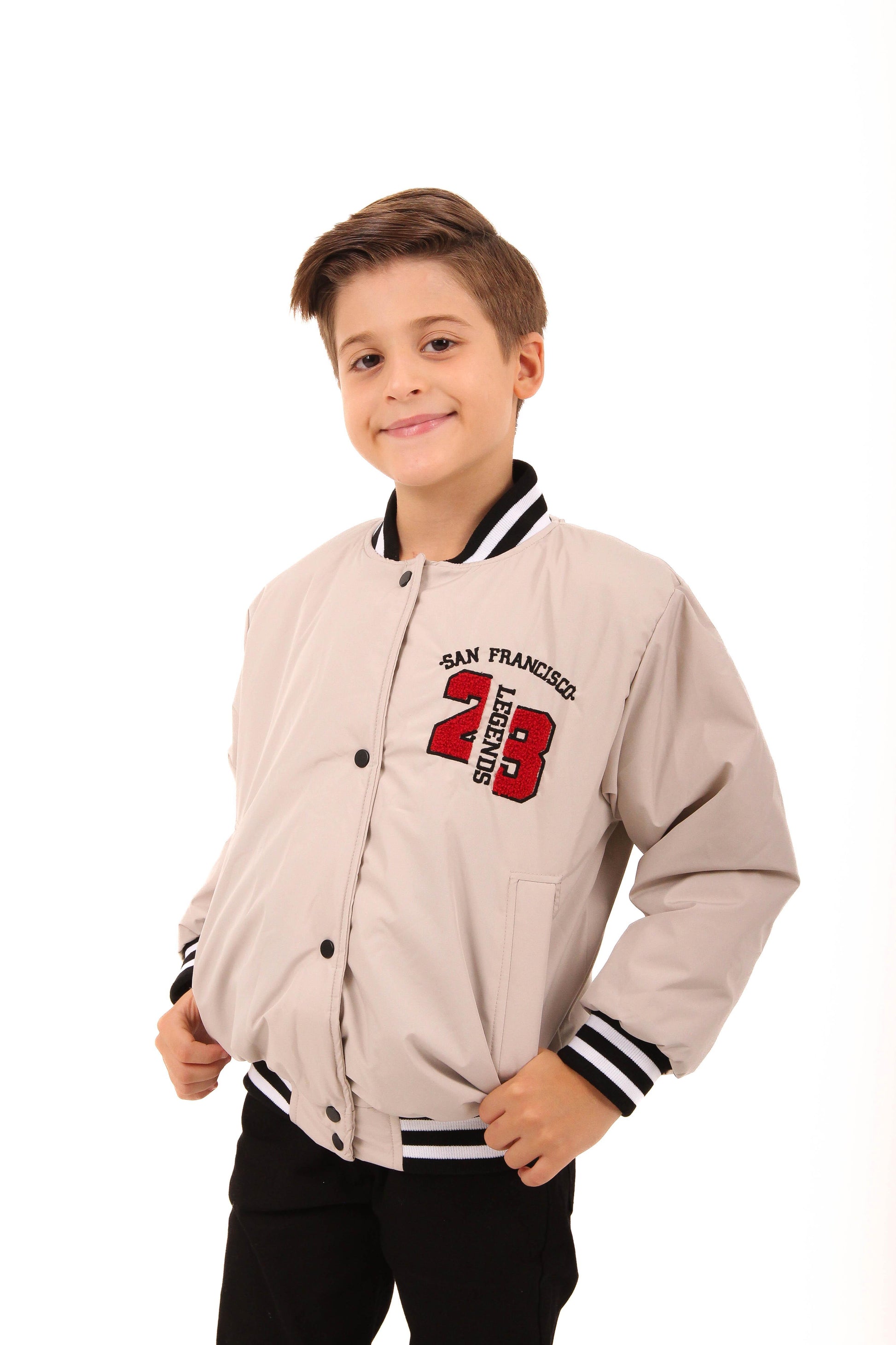 28 Nakışlı Erkek Çocuk Bomber Ceket