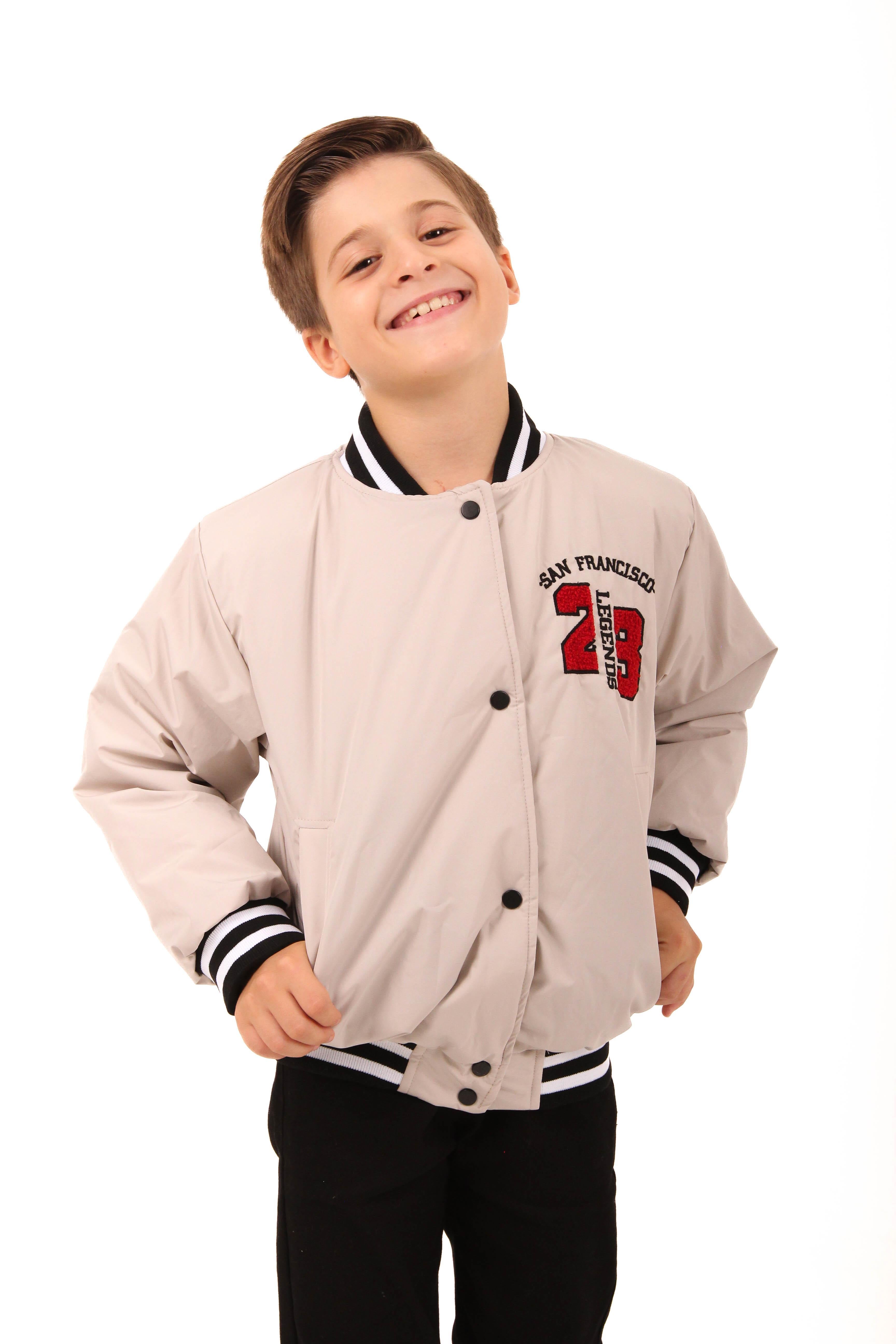 28 Nakışlı Erkek Çocuk Bomber Ceket