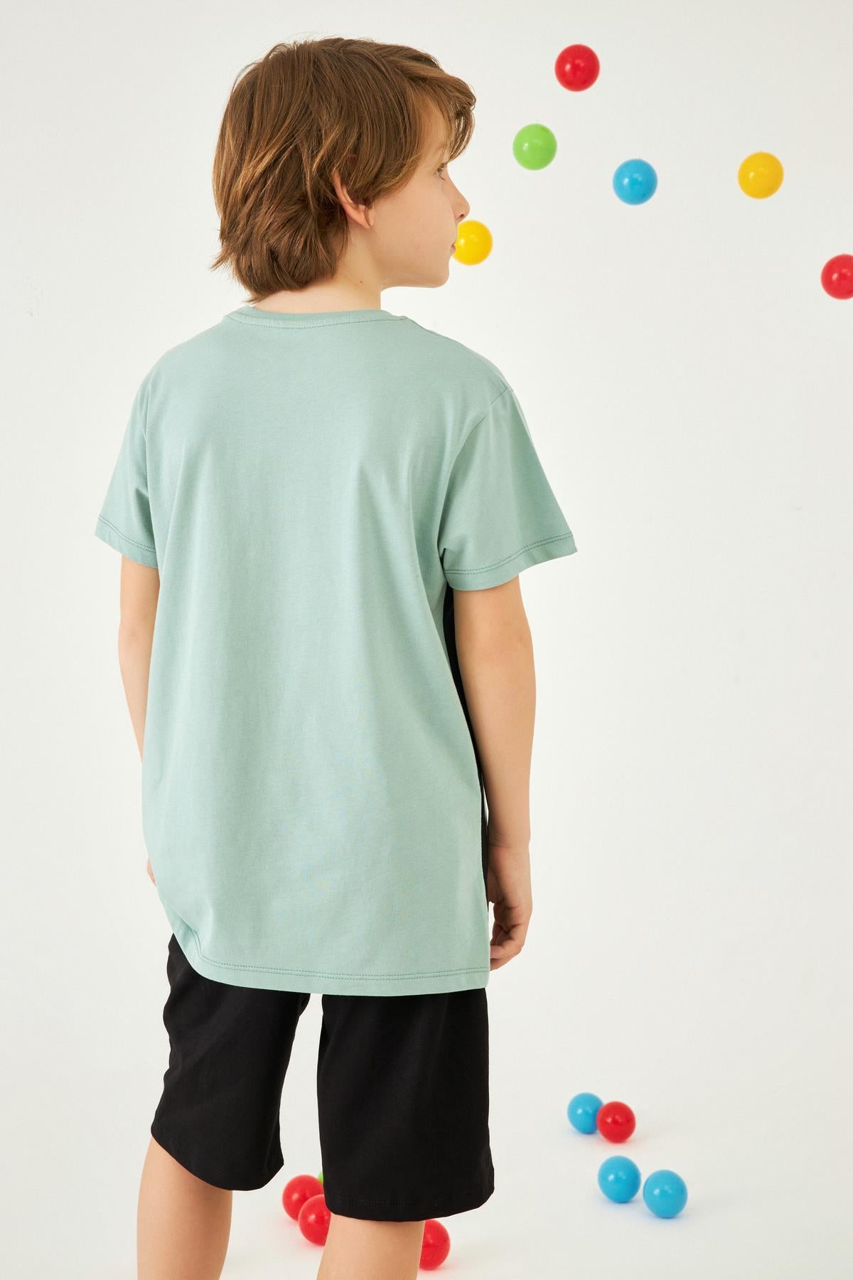 86 Arma Baskılı Bisiklet Yaka Erkek Çocuk Tshirt