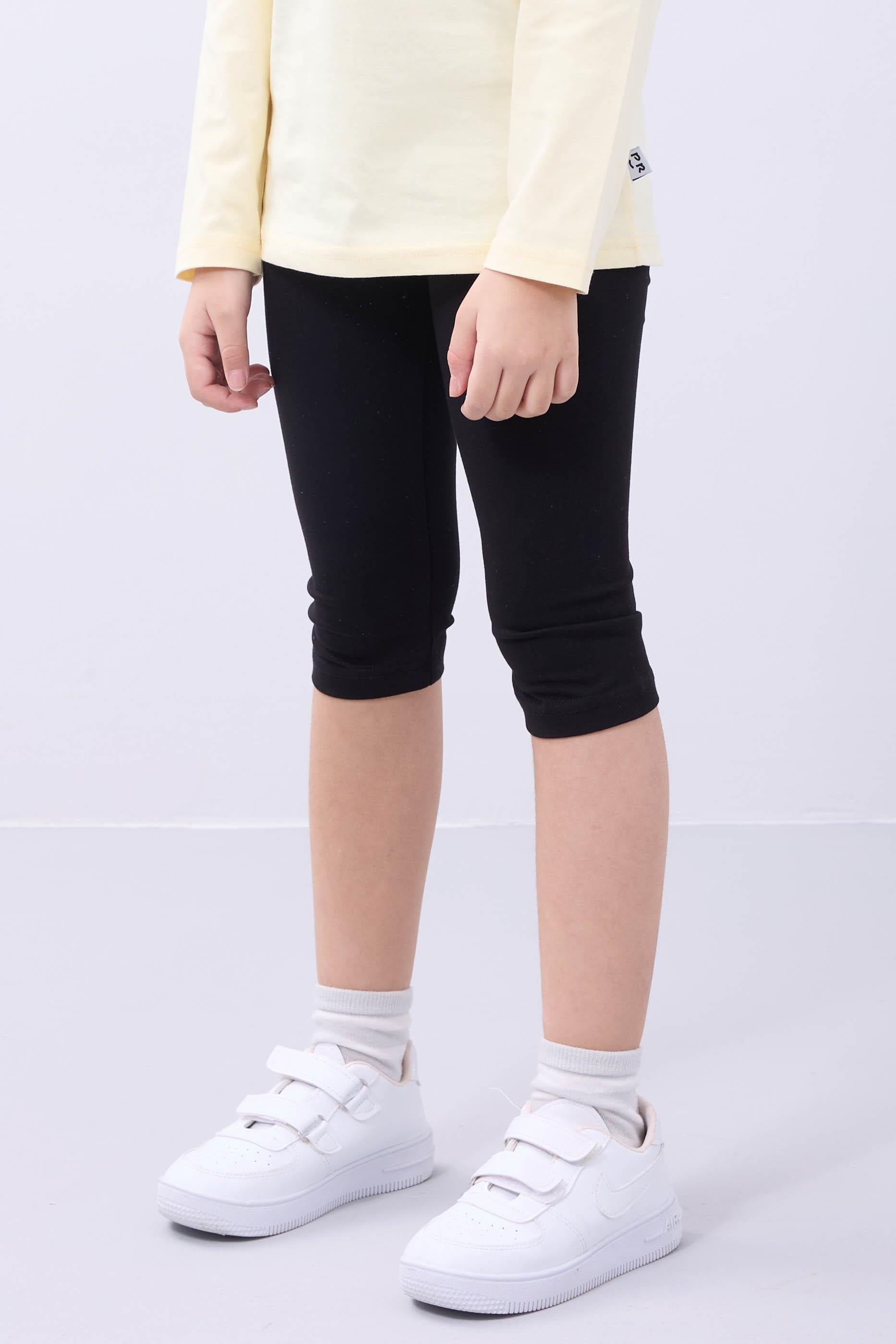 %95 Pamuk 3'lü Kız Çocuk Tayt Takımı Uzun, Kapri ve Şort Model