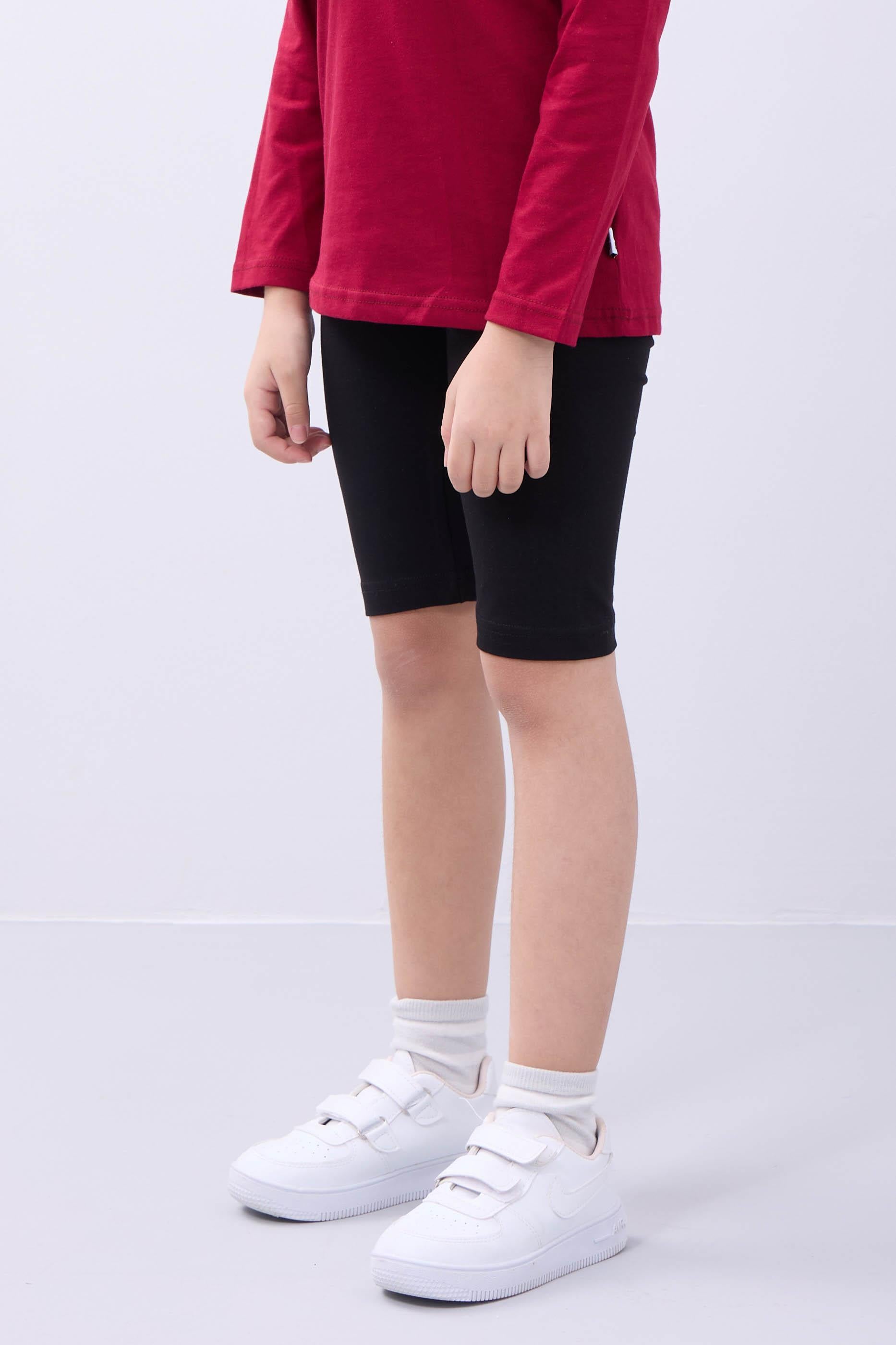 %95 Pamuk 3'lü Kız Çocuk Tayt Takımı Uzun, Kapri ve Şort Model