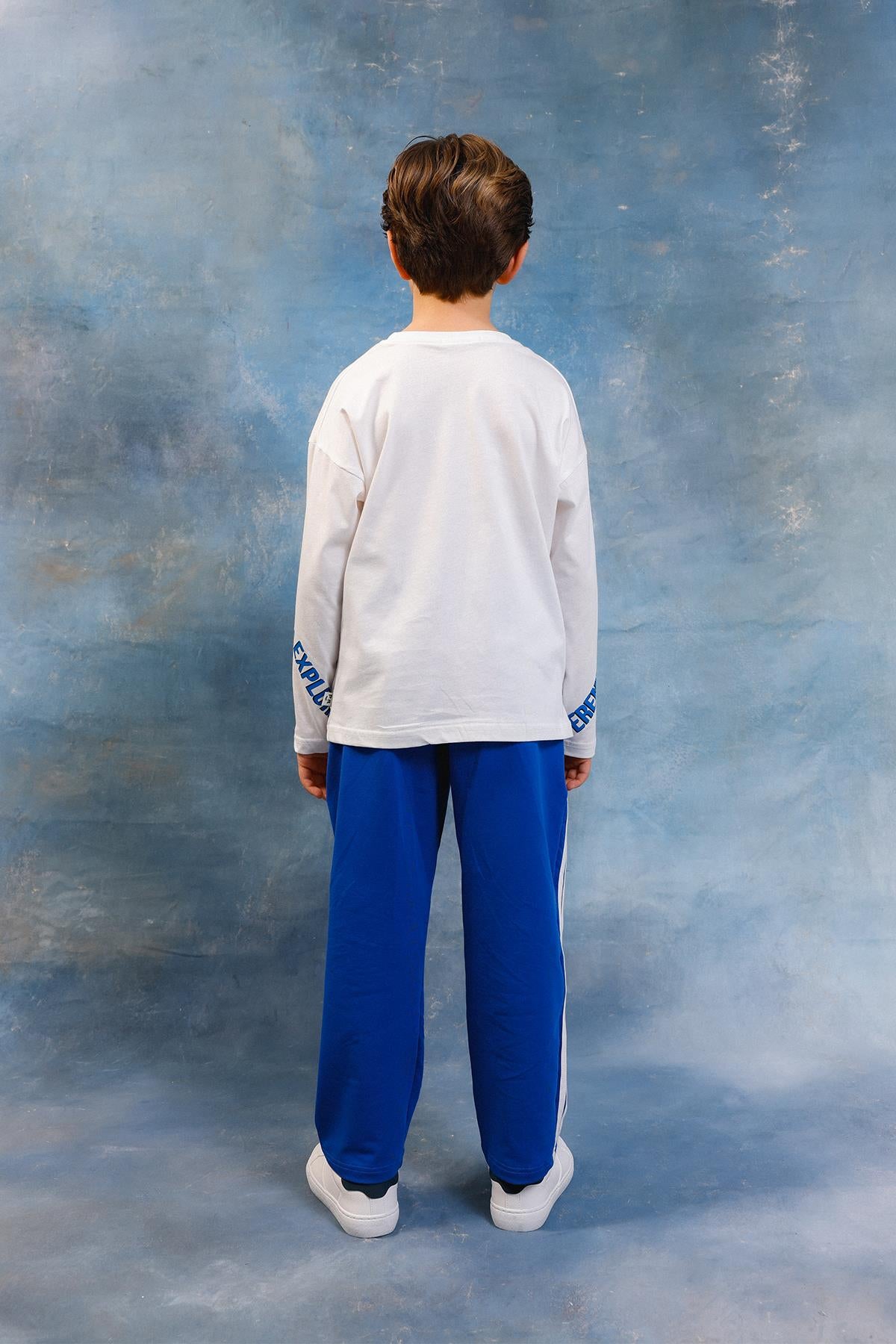 Erkek Çocuk Adventure Baskılı Uzun Kollu T-Shirt & Jogger Alt Üst Takım