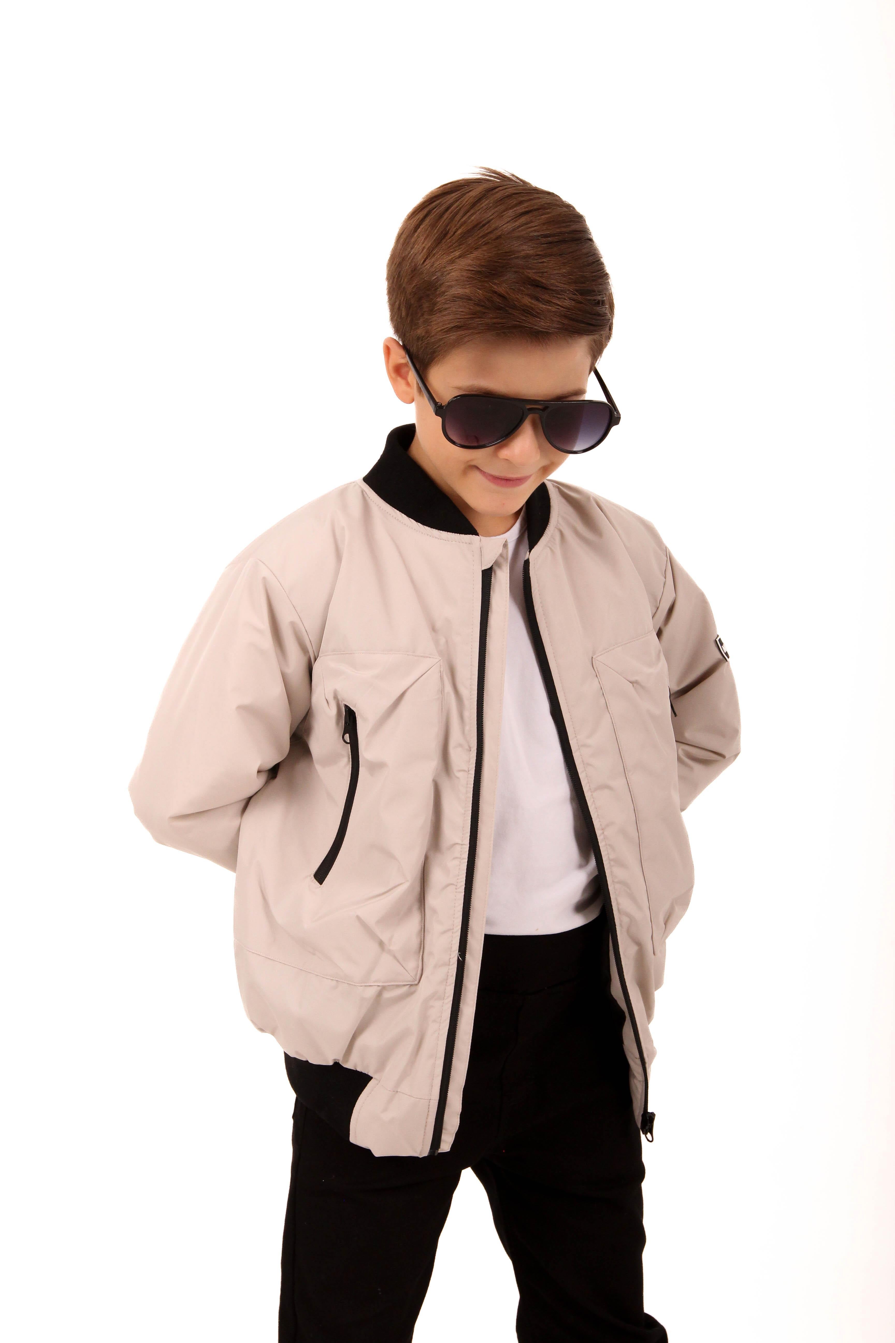 Armalı Erkek Çocuk Bomber Ceket