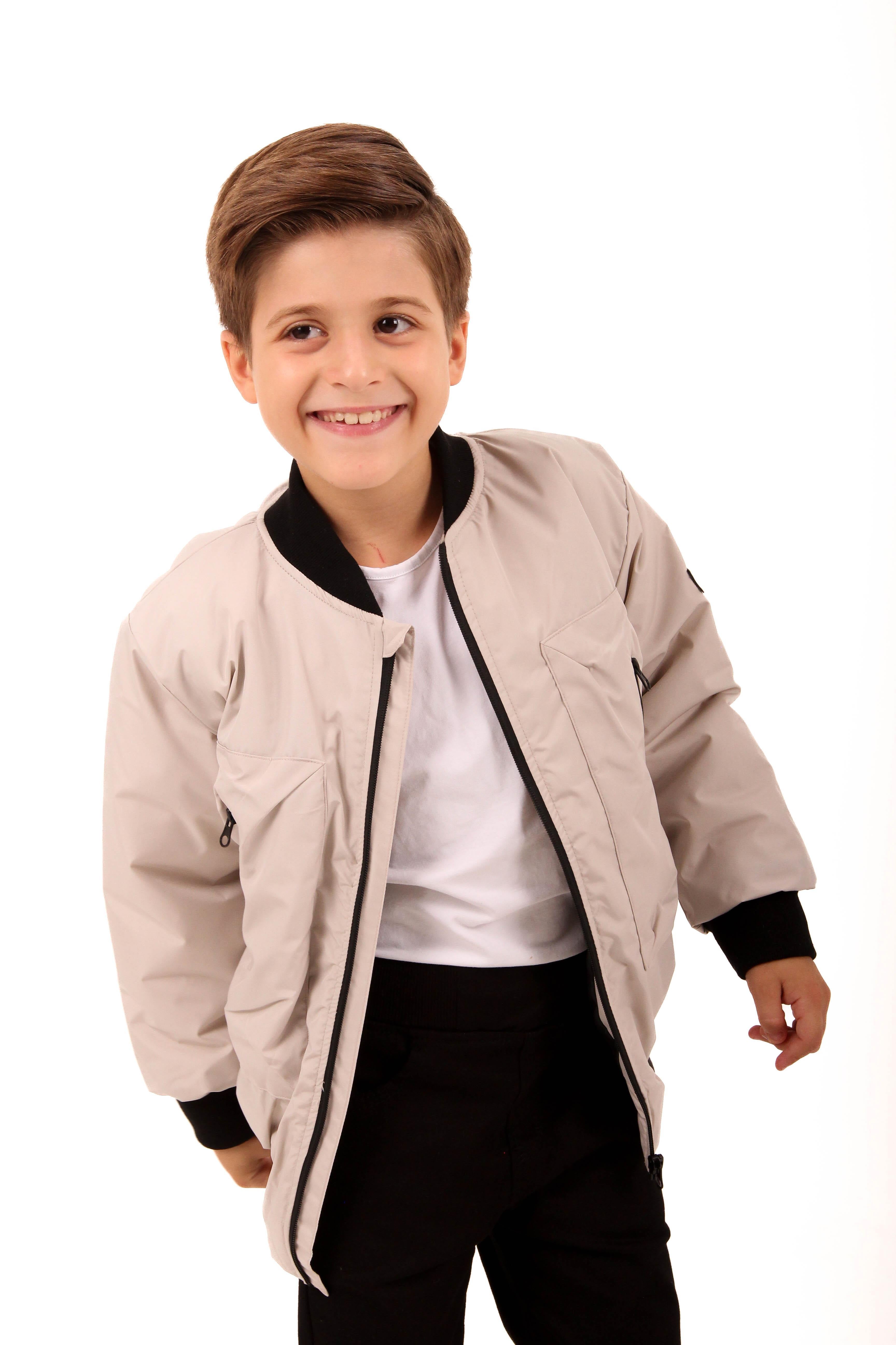Armalı Erkek Çocuk Bomber Ceket