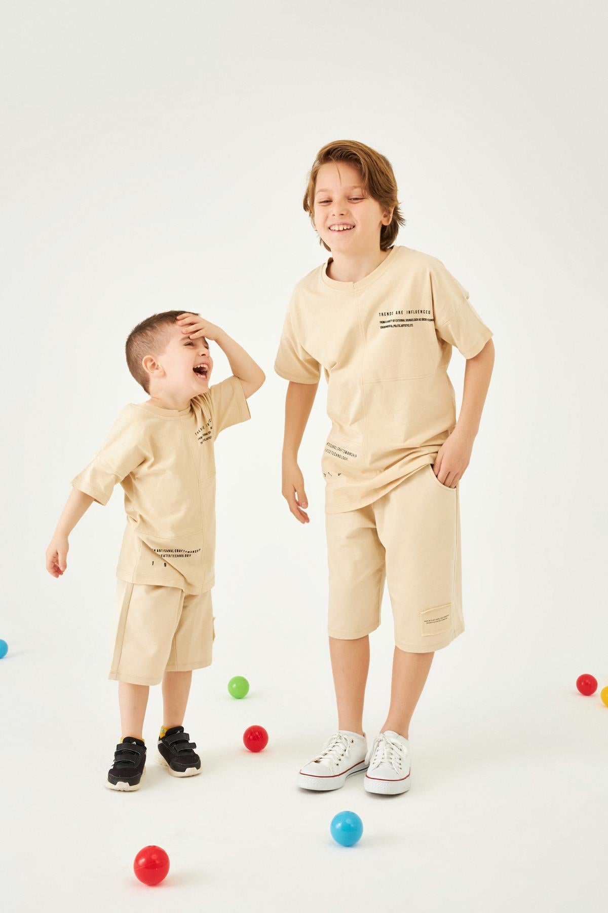 Asimetrik Basic Erkek Çocuk Şortlu Takım