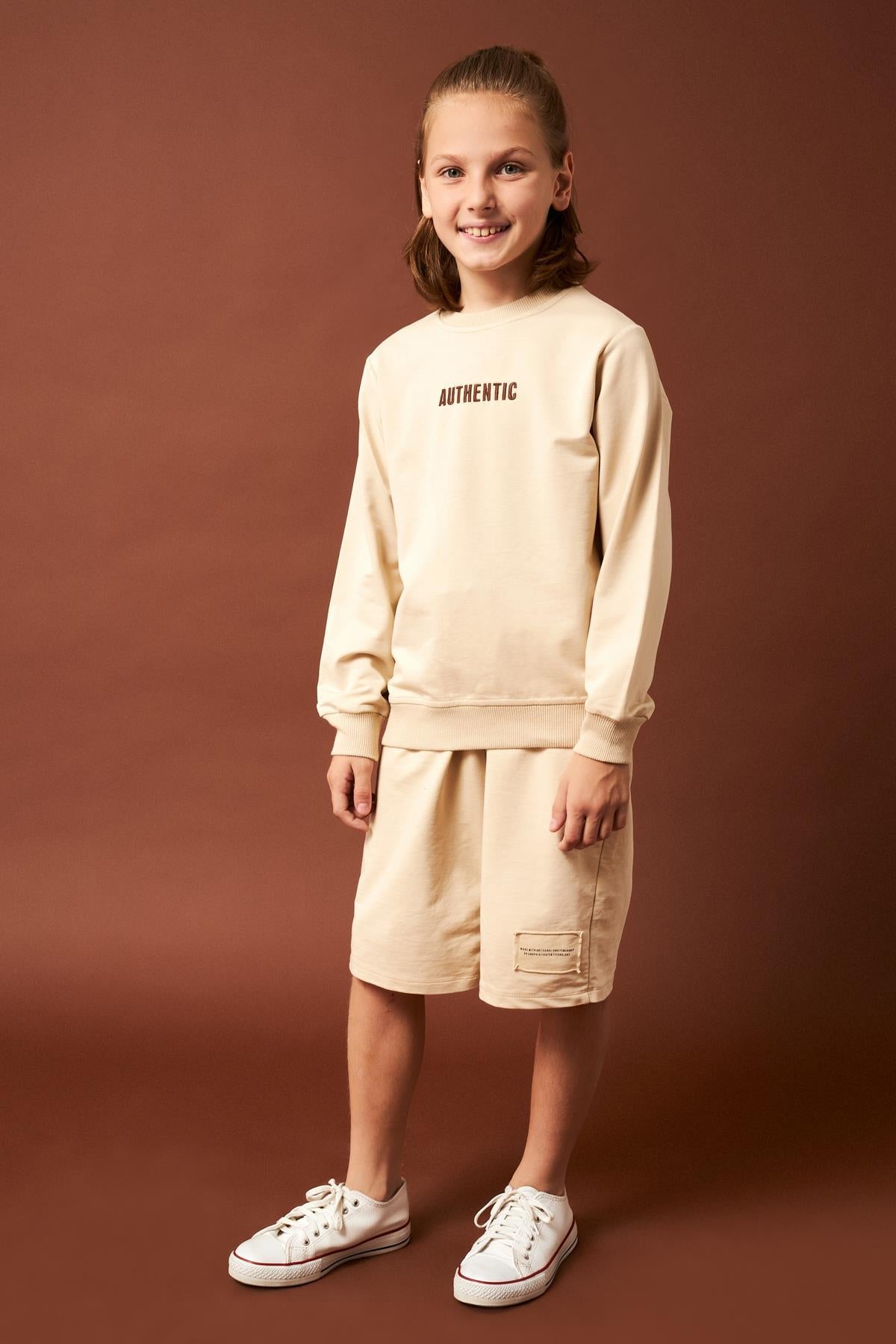 Authentic Nakış Detaylı Erkek Çocuk Sweatshirt