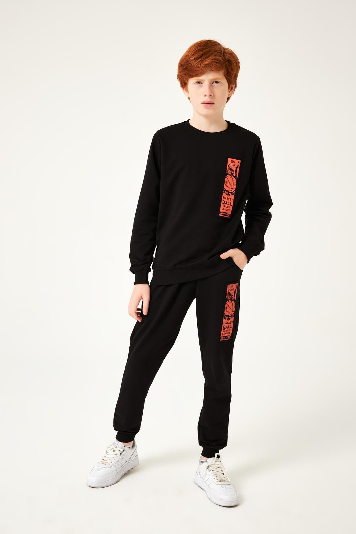 Basketball Baskı Detaylı Erkek Çocuk Takım
