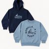 Erkek Çocuk 2'li Kapüşonlu ve Bisiklet Yaka Baskılı Kışlık Sweatshirt