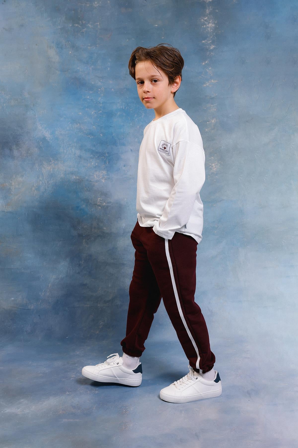 Erkek Çocuk Bowling Baskılı Uzun Kollu Tshirt & Jogger Alt Üst Takım