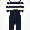 Erkek Çocuk Çizgili Sweatshirt ve Jogger Alt Şardonlu Takım