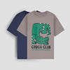 Croco Club Erkek Çocuk 2'li Oversize Tişört Pamuklu Kumaş