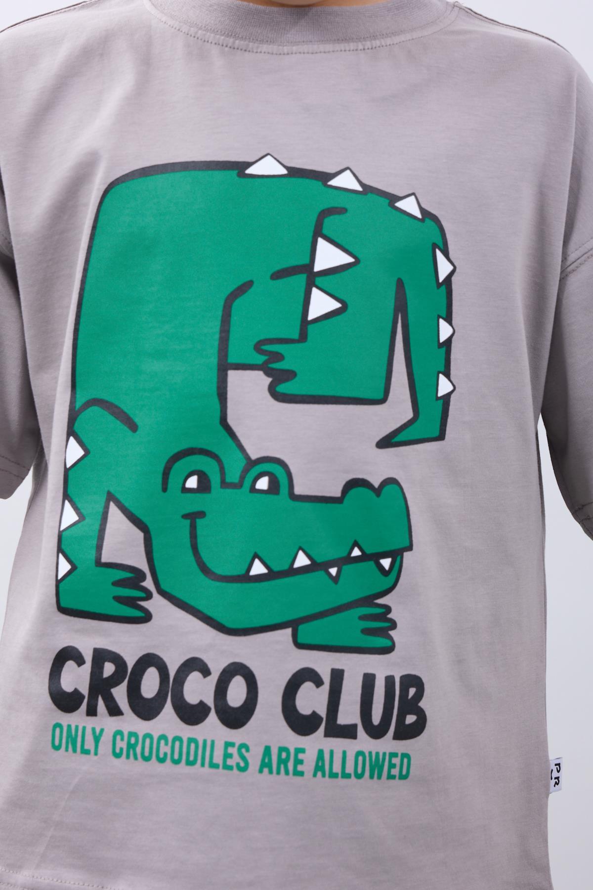Croco Club Erkek Çocuk 2'li Oversize Tişört Pamuklu Kumaş