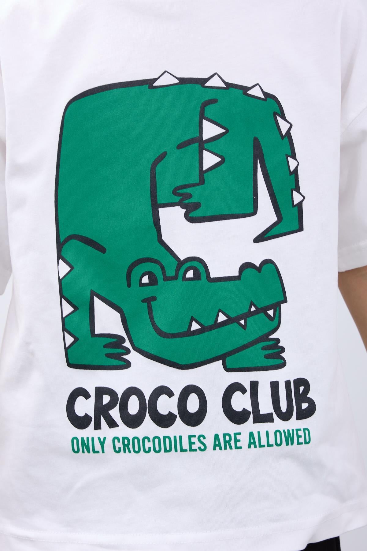 Croco Club Erkek Çocuk 2'li Oversize Tişört Pamuklu Kumaş