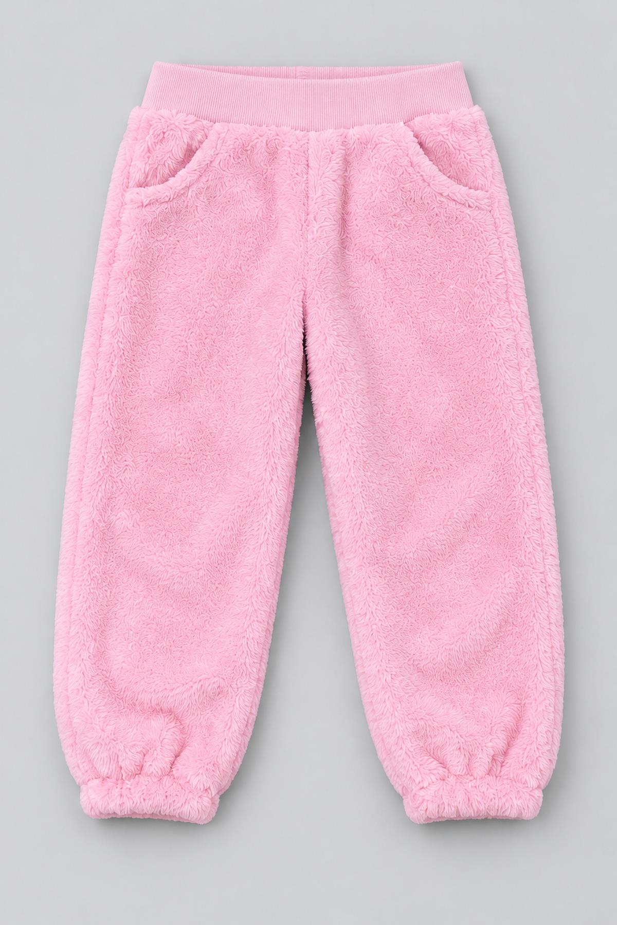 Unisex Çocuk Peluş Sweatshirt ve Jogger Kışlık Eşofman Takımı