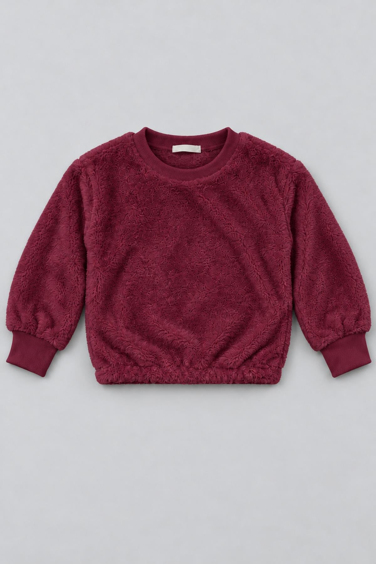 Unisex Çocuk Peluş Sweatshirt ve Jogger Kışlık Eşofman Takımı