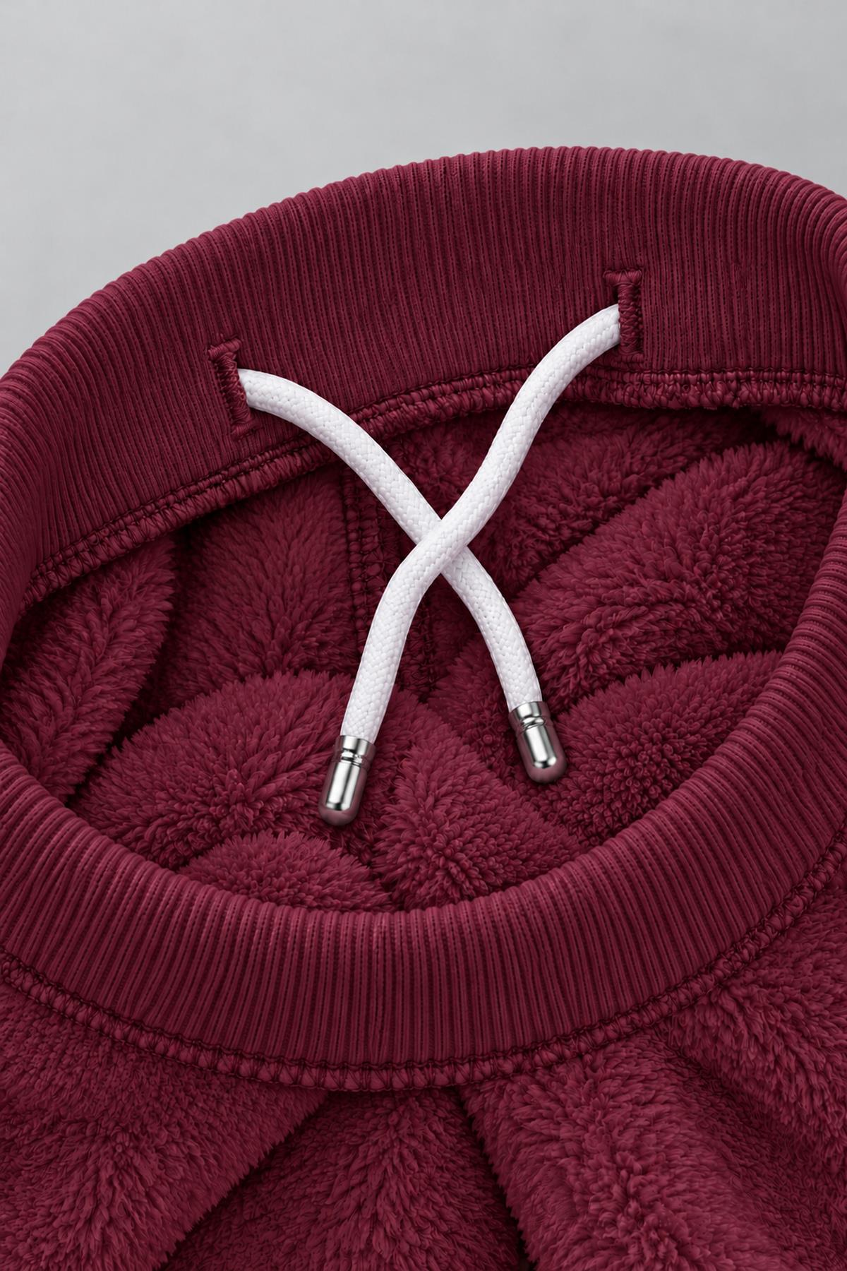 Unisex Çocuk Peluş Sweatshirt ve Jogger Kışlık Eşofman Takımı