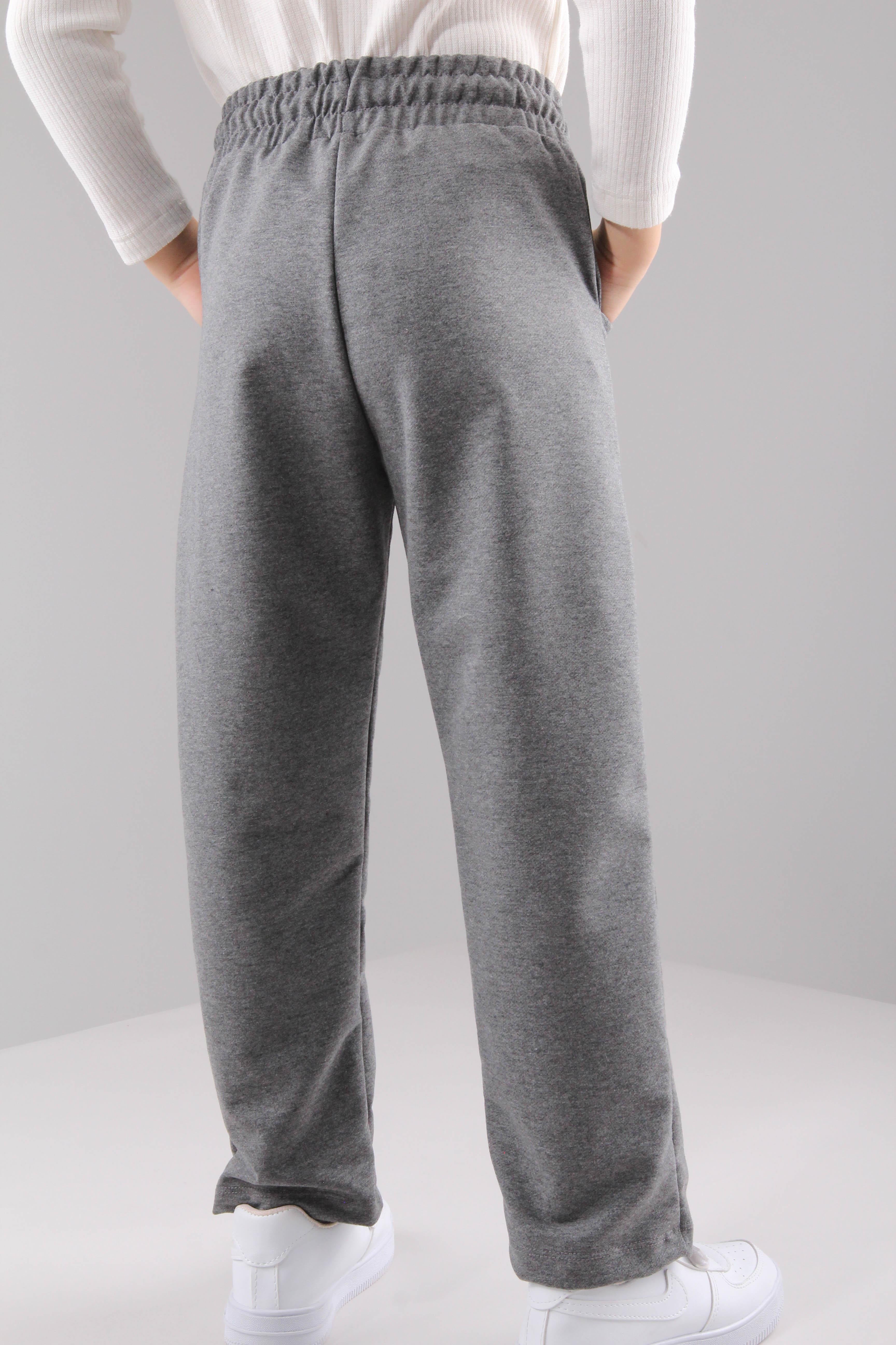 Düz Kesim Cepli Pamuklu Erkek Çocuk Eşofman Altı