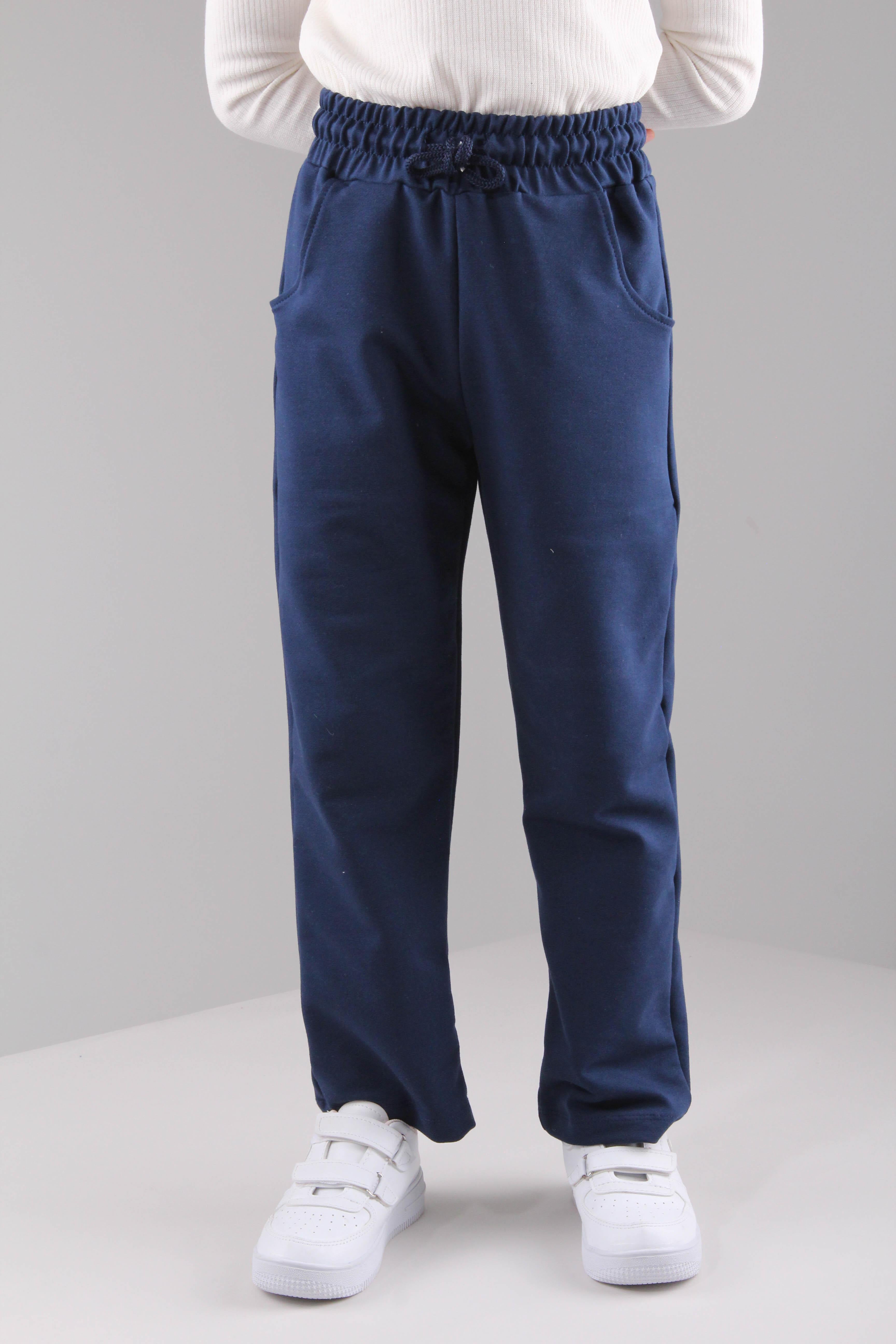 Düz Kesim Cepli Pamuklu Erkek Çocuk Eşofman Altı