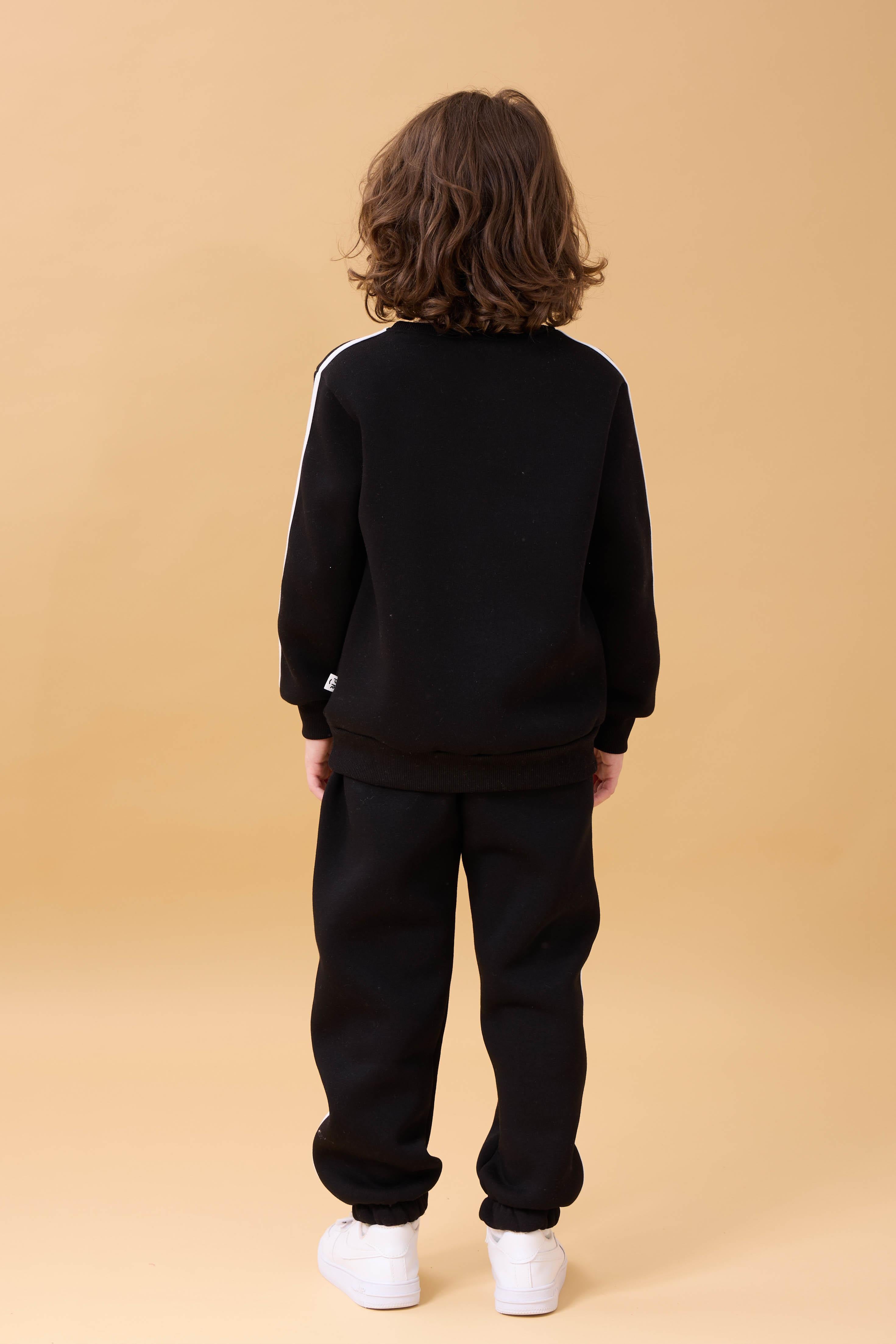 Erkek Çocuk Aplikeli Şardonlu Bisiklet Yaka İkili Kolej Takım