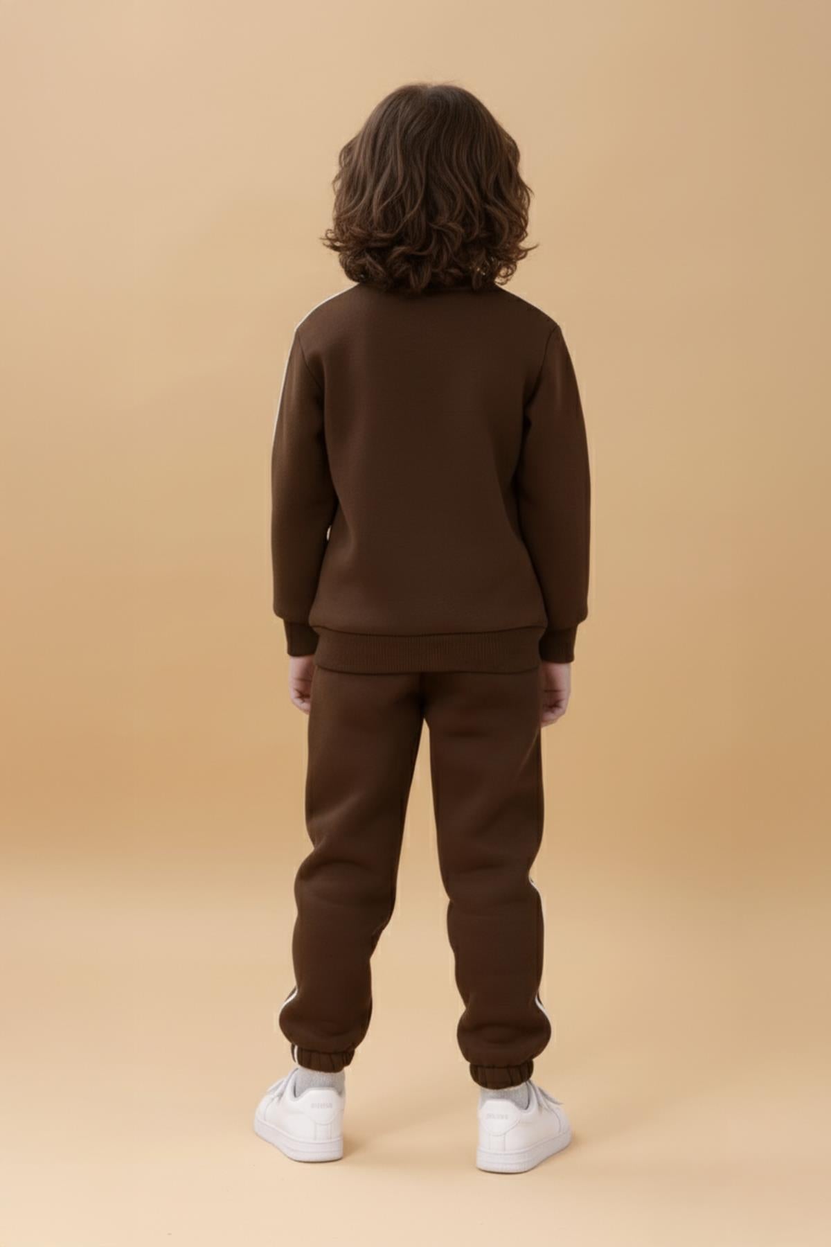 Erkek Çocuk Aplikeli Şardonlu Bisiklet Yaka İkili Kolej Takım