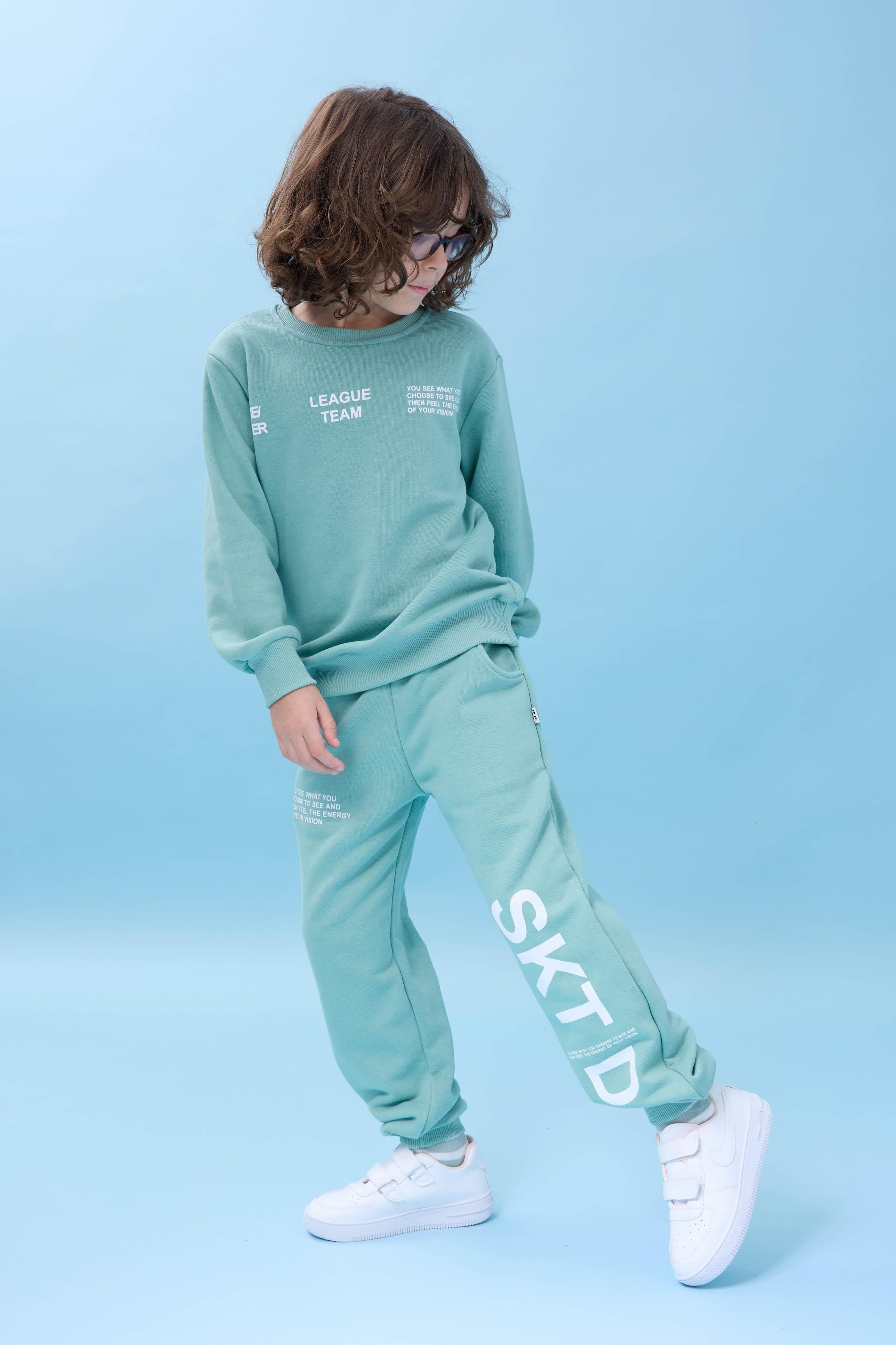 Erkek Çocuk Bisiklet Yaka Baskılı Mevsimlik Alt Üst Takım