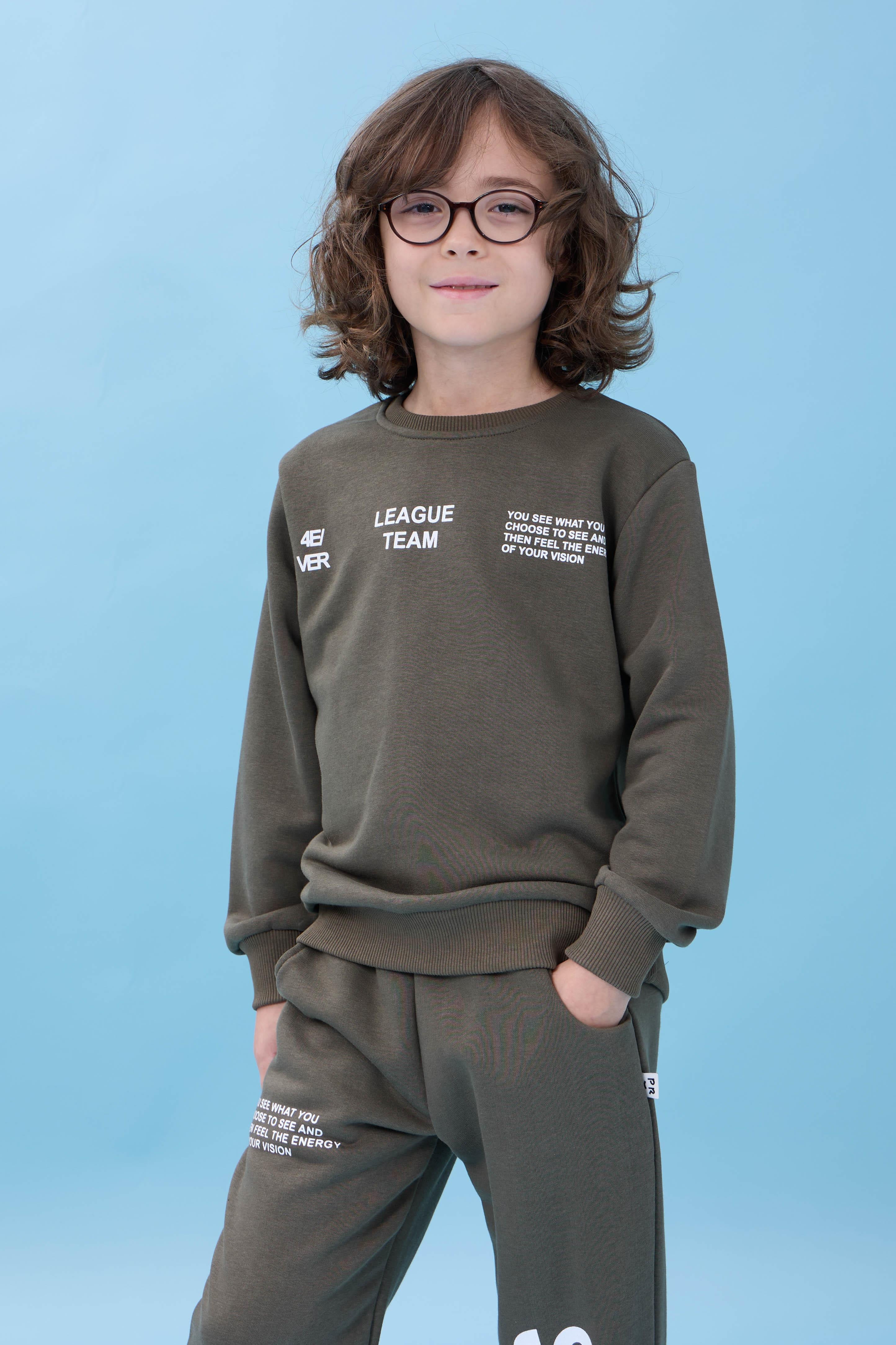 Erkek Çocuk Bisiklet Yaka Baskılı Mevsimlik Alt Üst Takım