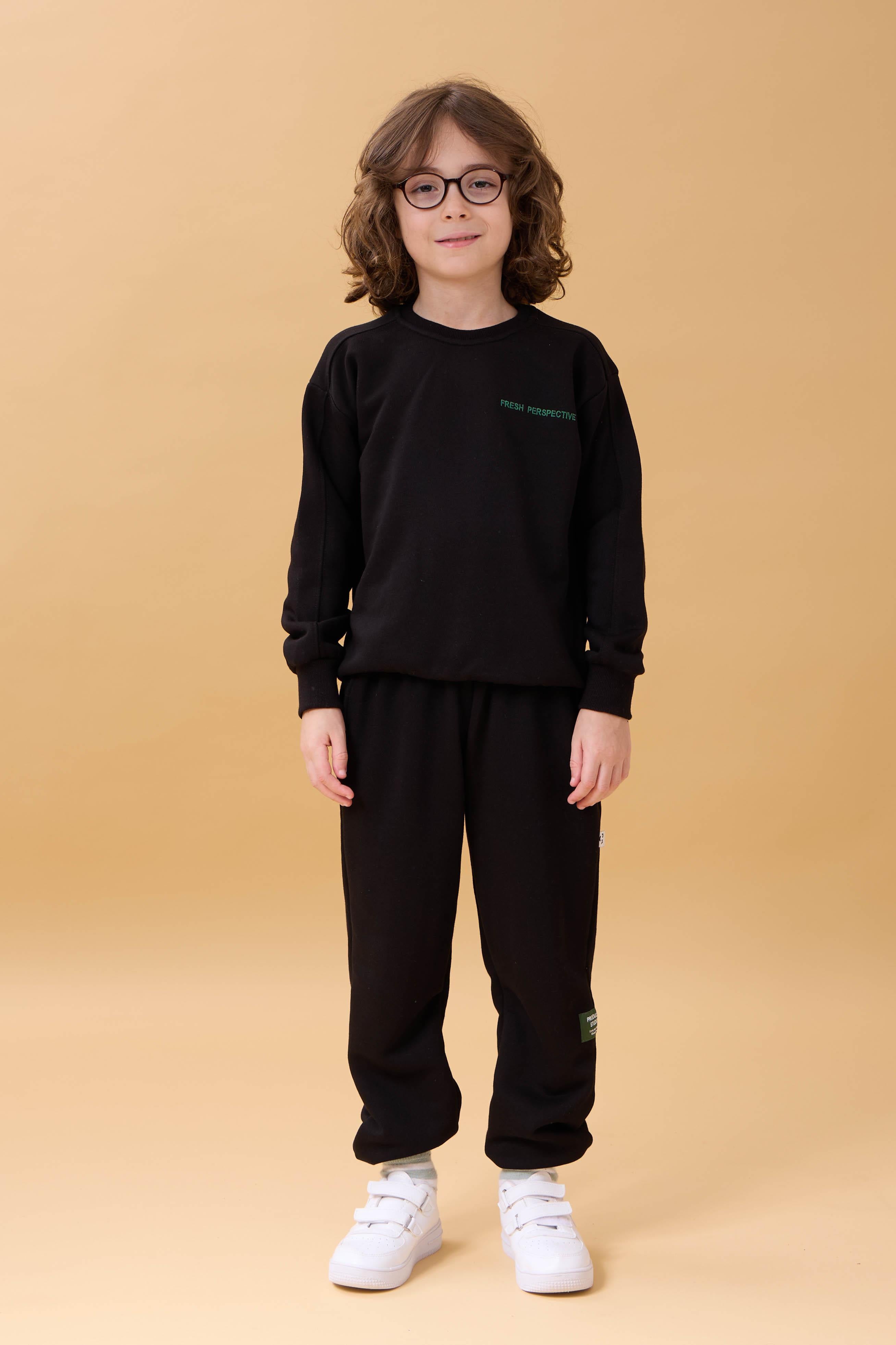 Erkek Çocuk Bisiklet Yaka Nakışlı Mevsimlik İkili Takım