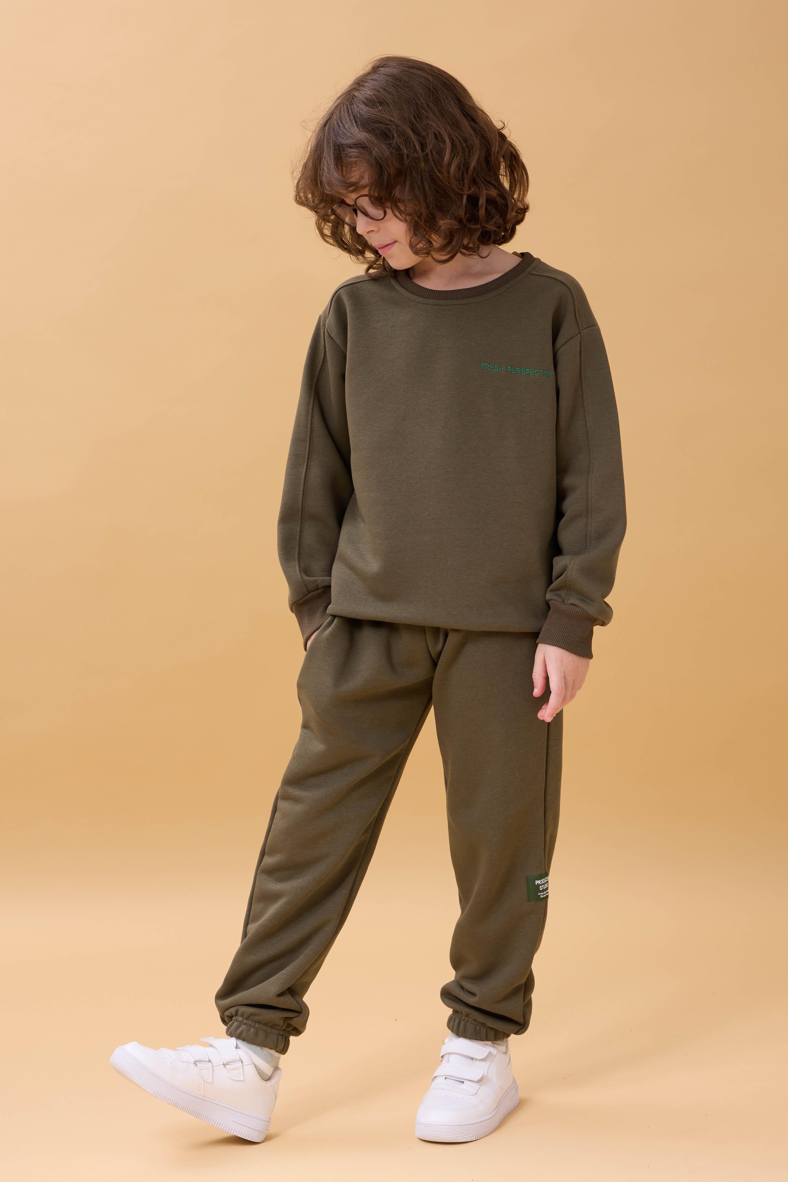 Erkek Çocuk Bisiklet Yaka Nakışlı Mevsimlik İkili Takım