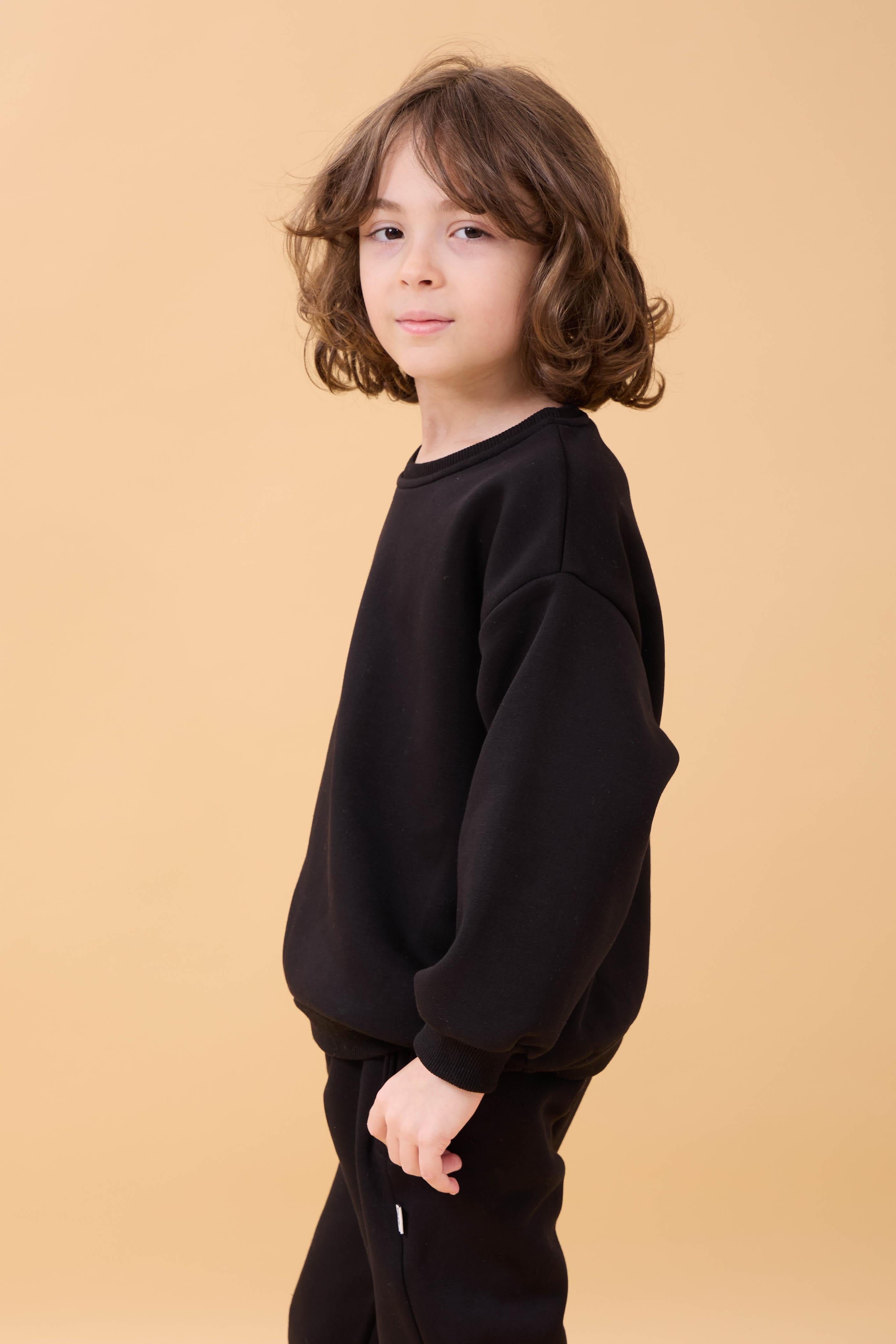 Erkek Çocuk Bisiklet Yaka Şardonlu Kışlık 2'li Eşofman Takımı