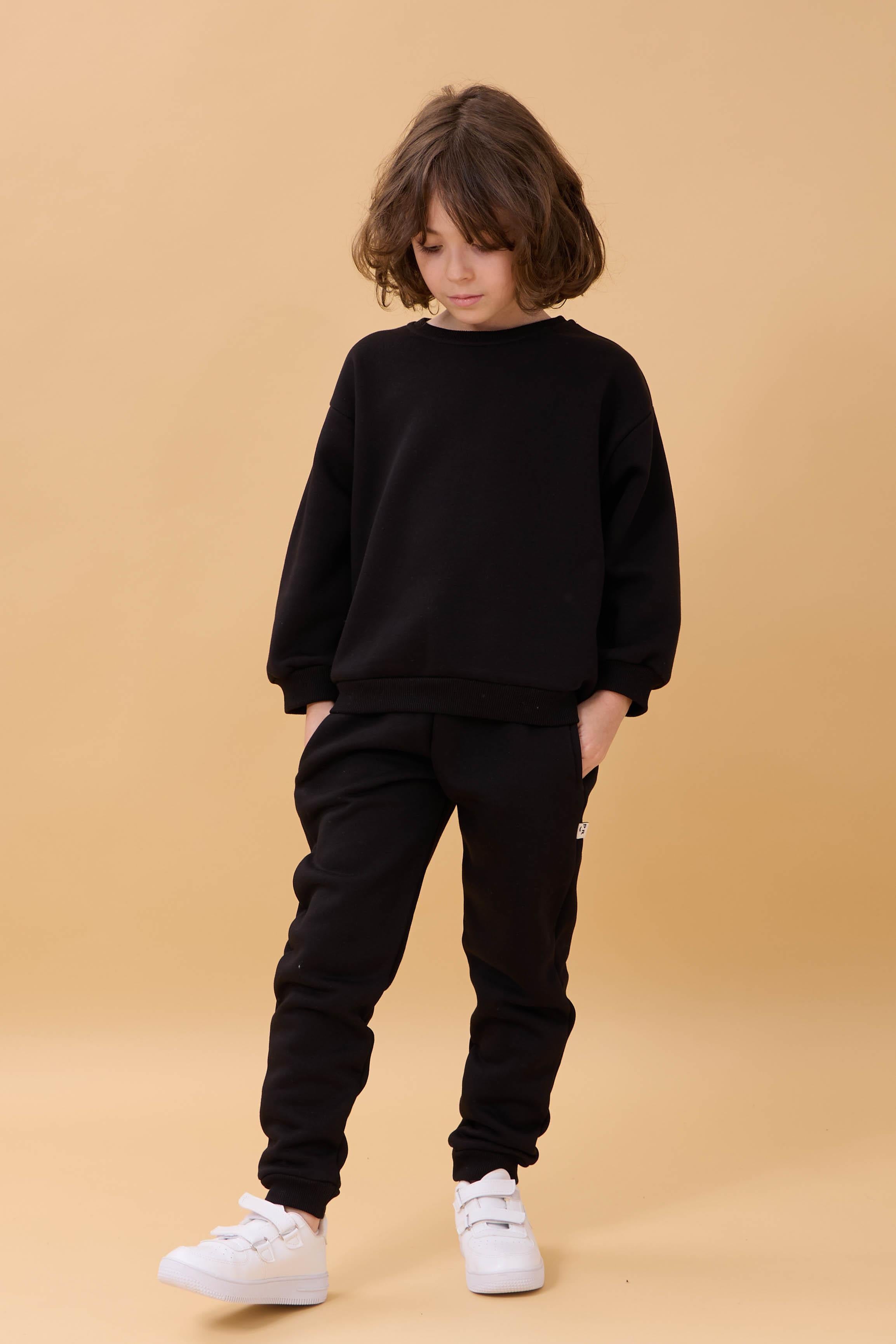 Erkek Çocuk Bisiklet Yaka Şardonlu Kışlık 2'li Eşofman Takımı