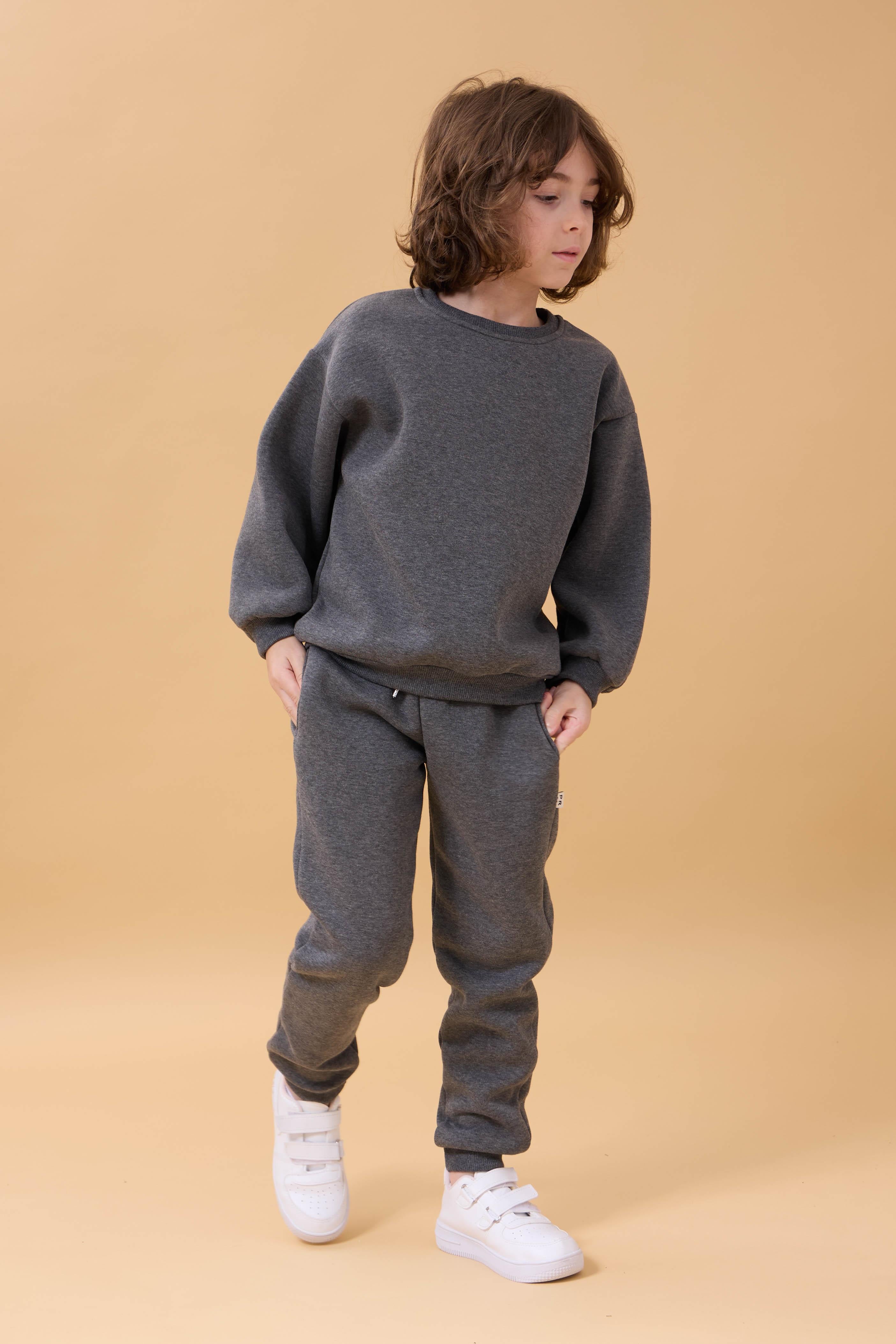 Erkek Çocuk Bisiklet Yaka Şardonlu Kışlık 2'li Eşofman Takımı