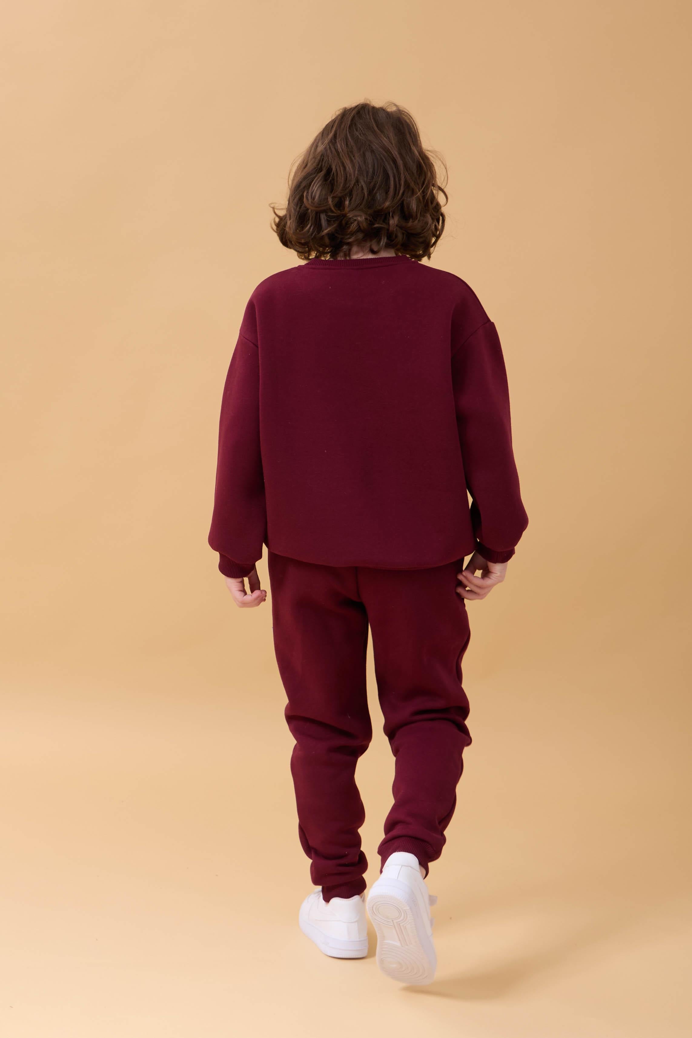 Erkek Çocuk Bisiklet Yaka Şardonlu Kışlık 2'li Eşofman Takımı