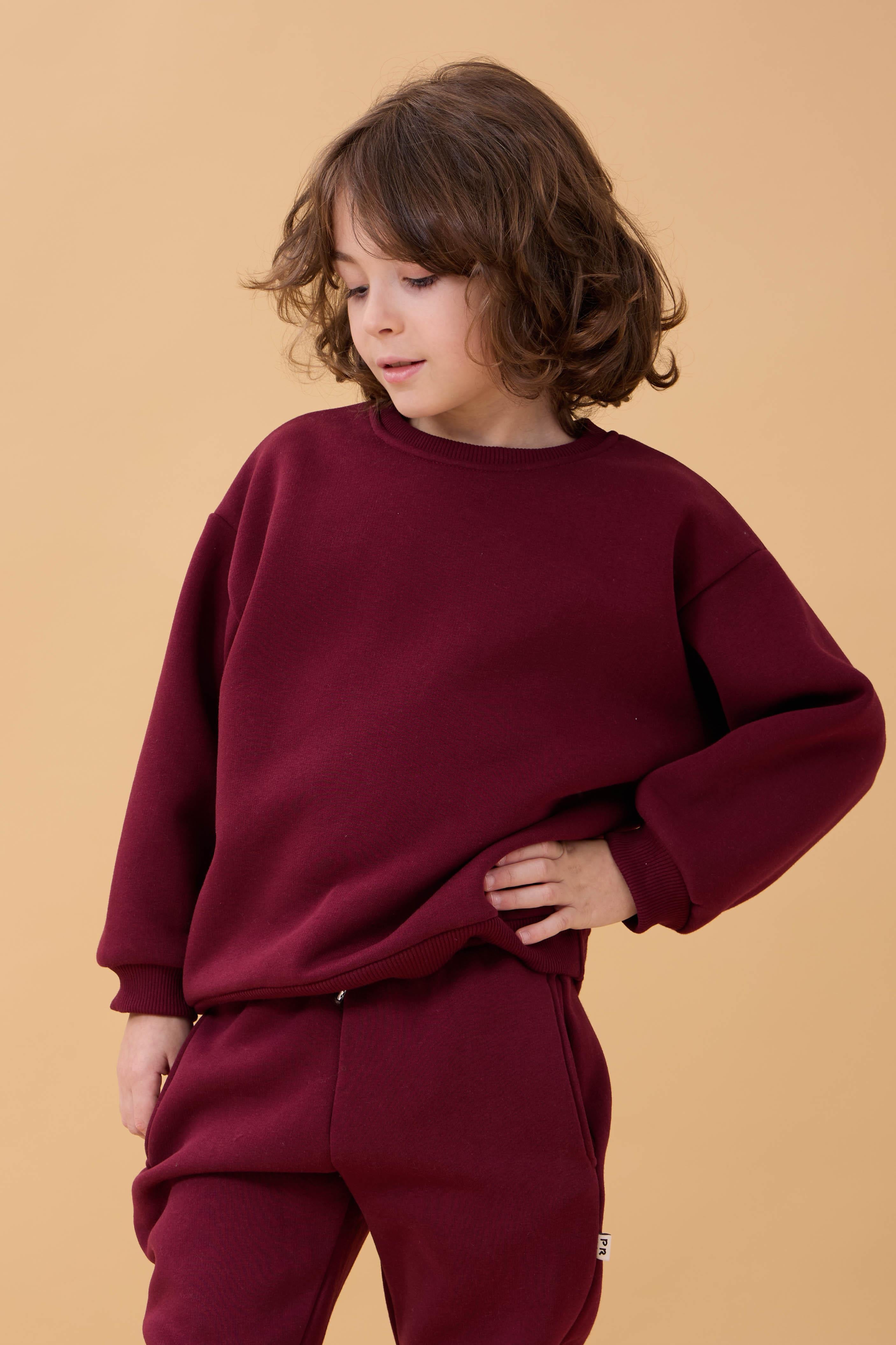 Erkek Çocuk Bisiklet Yaka Şardonlu Kışlık 2'li Eşofman Takımı