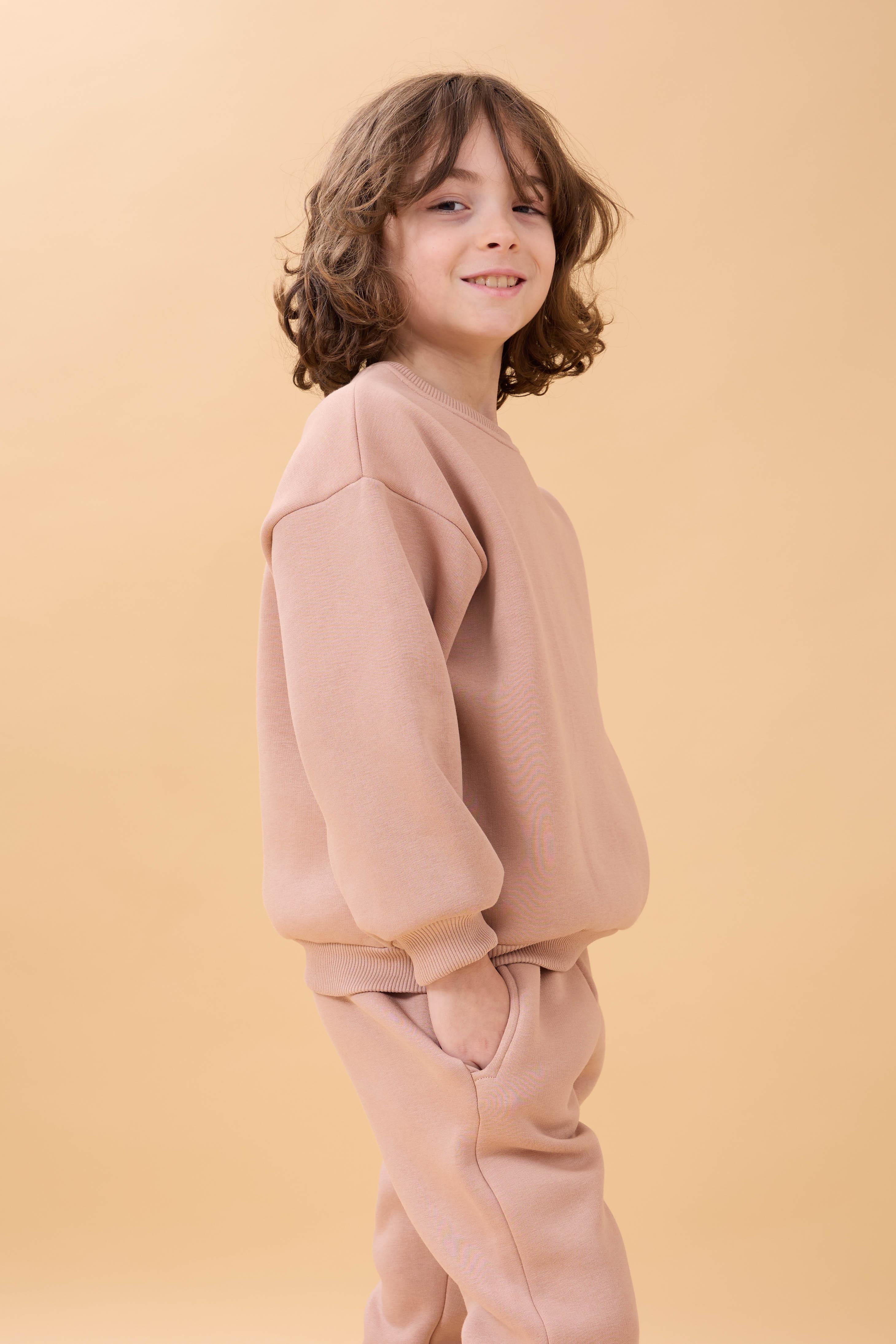 Erkek Çocuk Bisiklet Yaka Şardonlu Kışlık 2'li Eşofman Takımı