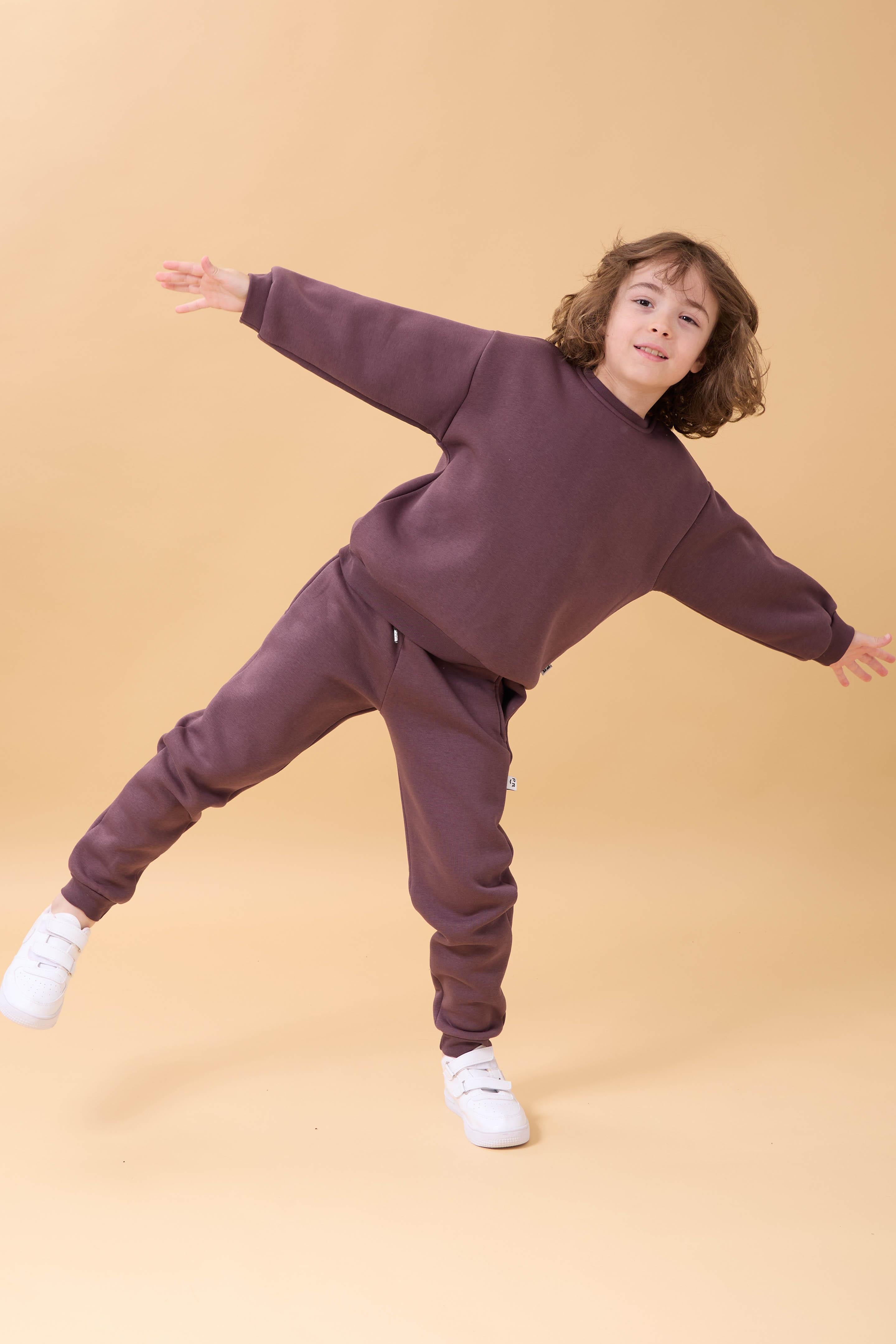 Erkek Çocuk Bisiklet Yaka Şardonlu Kışlık 2'li Eşofman Takımı