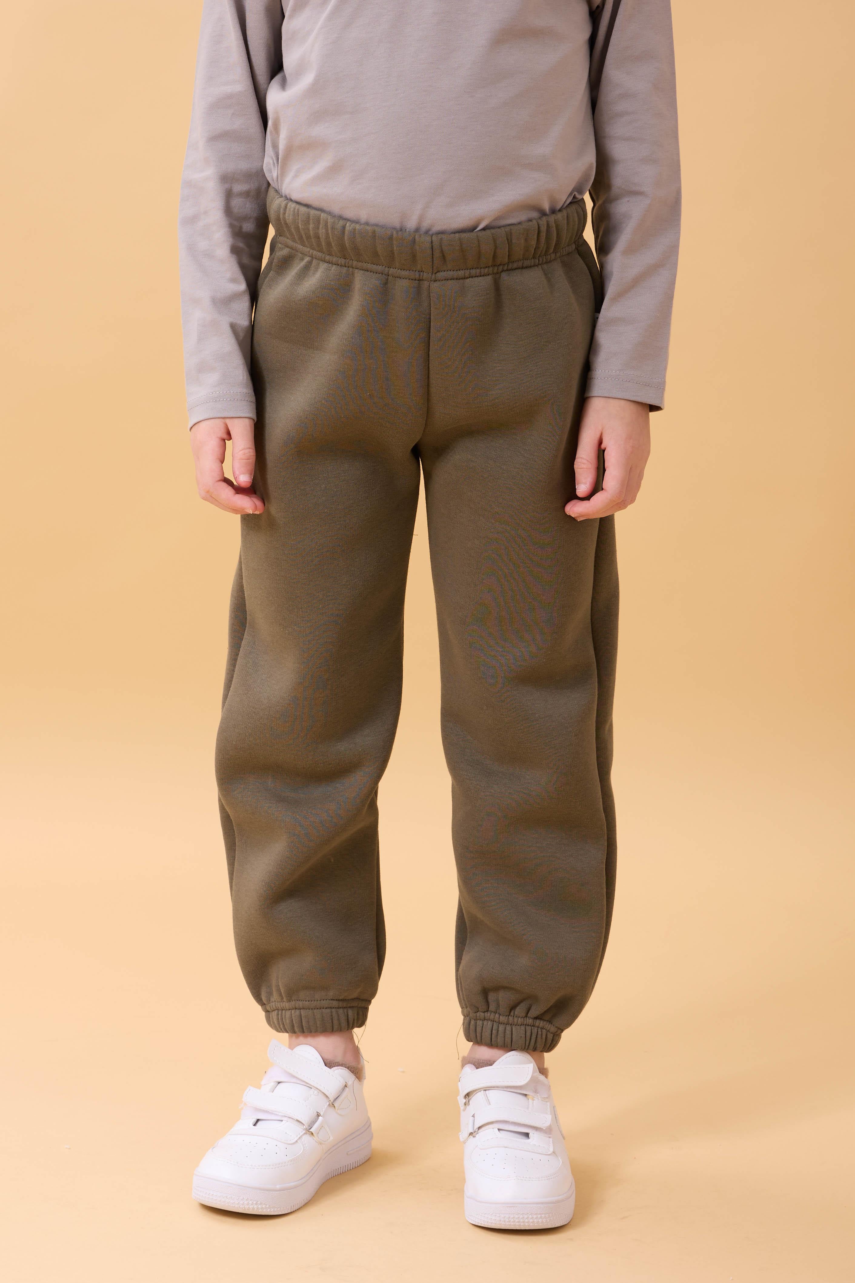 Erkek Çocuk Cep Nakışlı Aslan ve Dinazor 2'li Eşofman Altı Haki-Lacivert