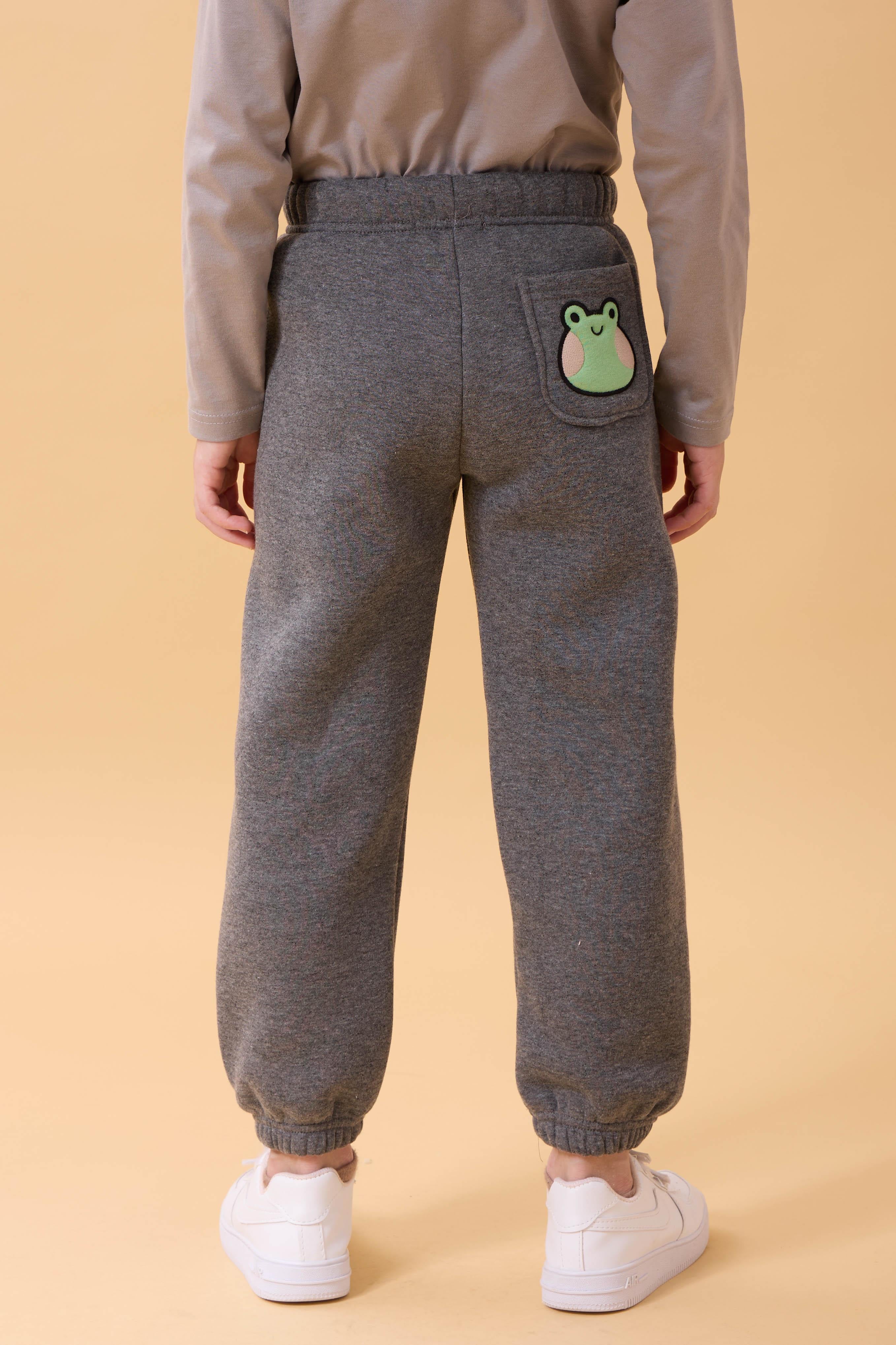 Erkek Çocuk Cep Nakışlı Sevimli Hayvanlar 2'li Eşofman Altı