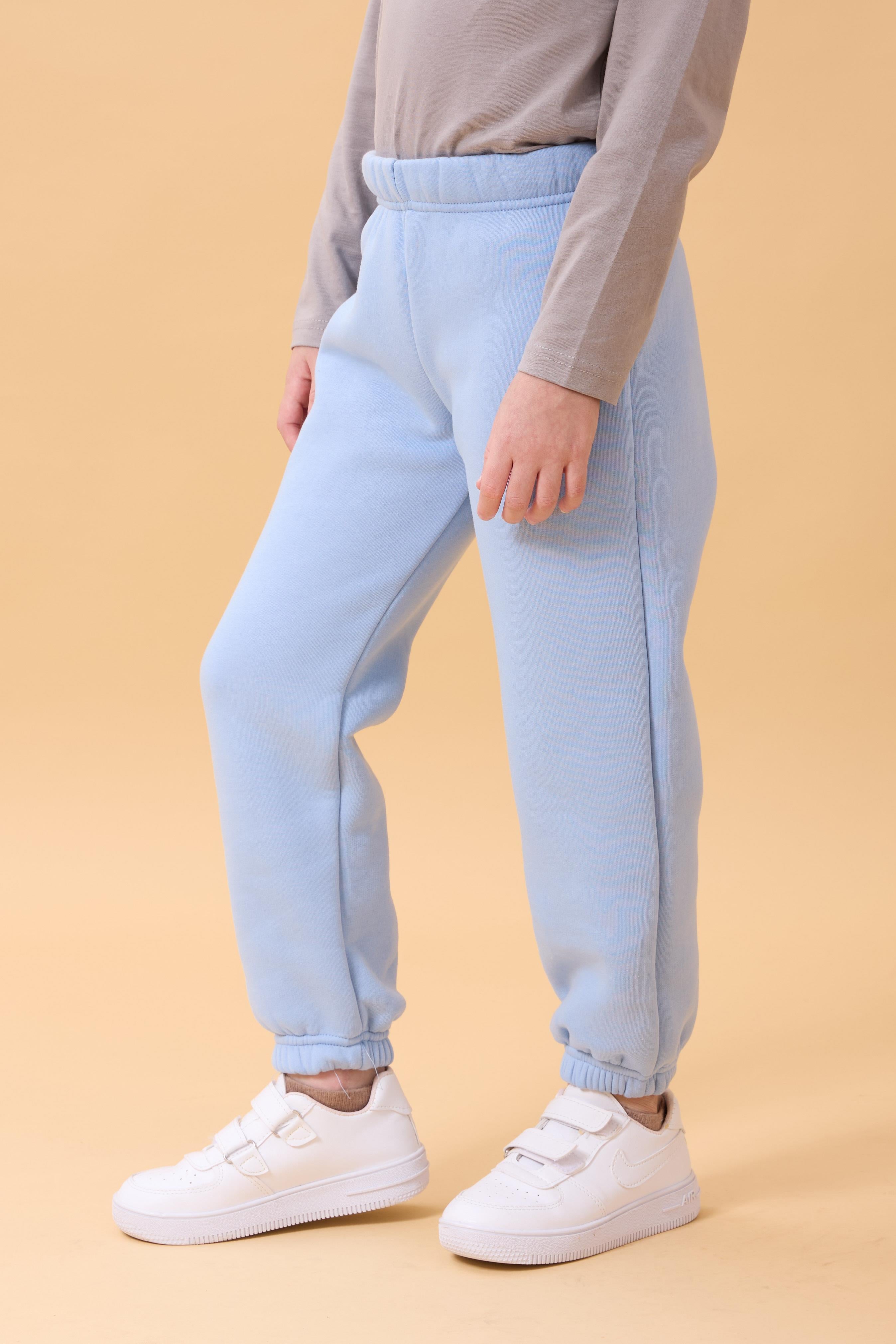 Erkek Çocuk Cep Nakışlı Ayıcık ve Panda 2'li Eşofman Altı Kahverengi-Bebe Mavisi