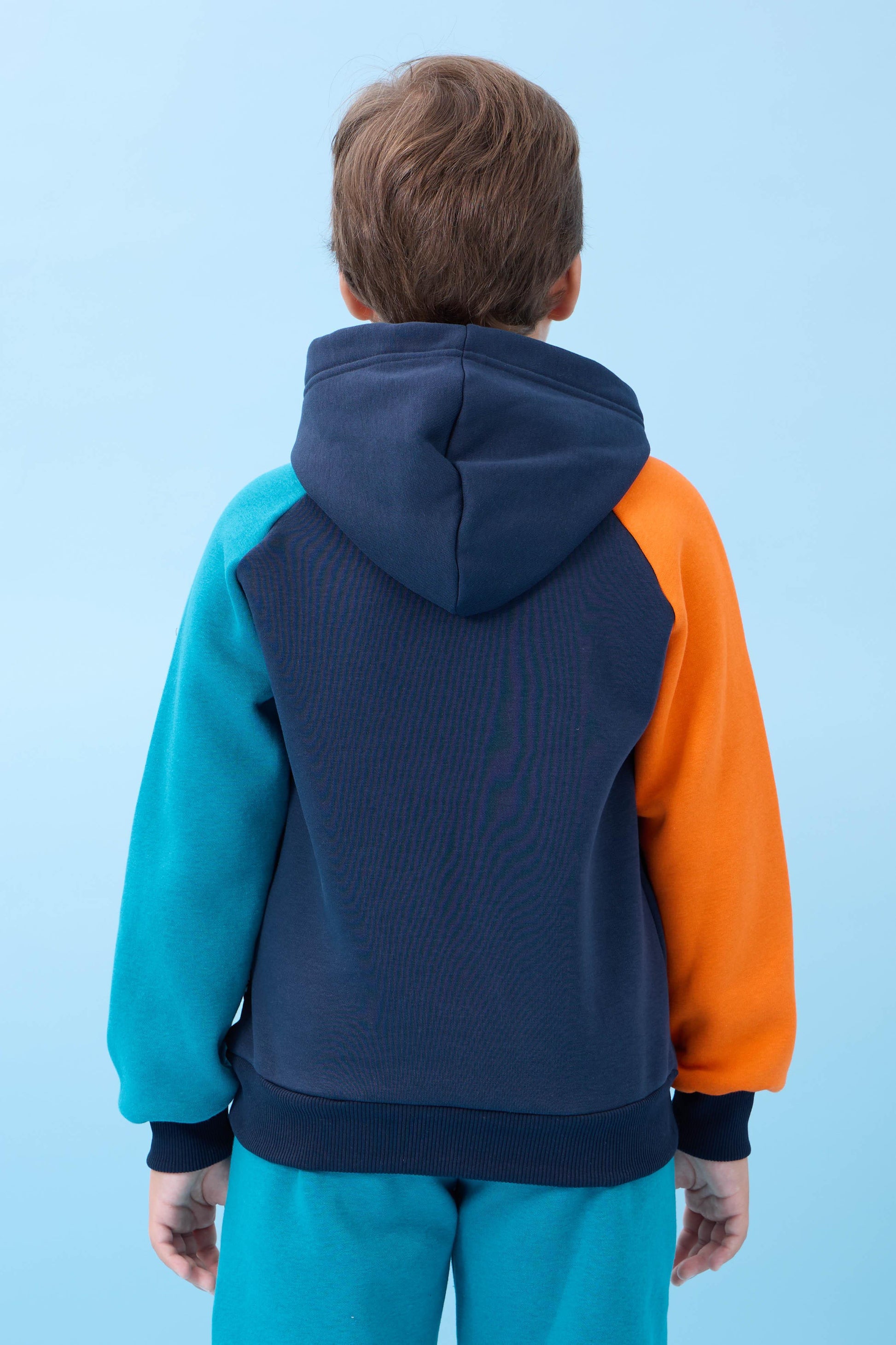 Erkek Çocuk Dad+Me Baskılı Kışlık Kapüşonlu İçi Polarlı Sweatshirt