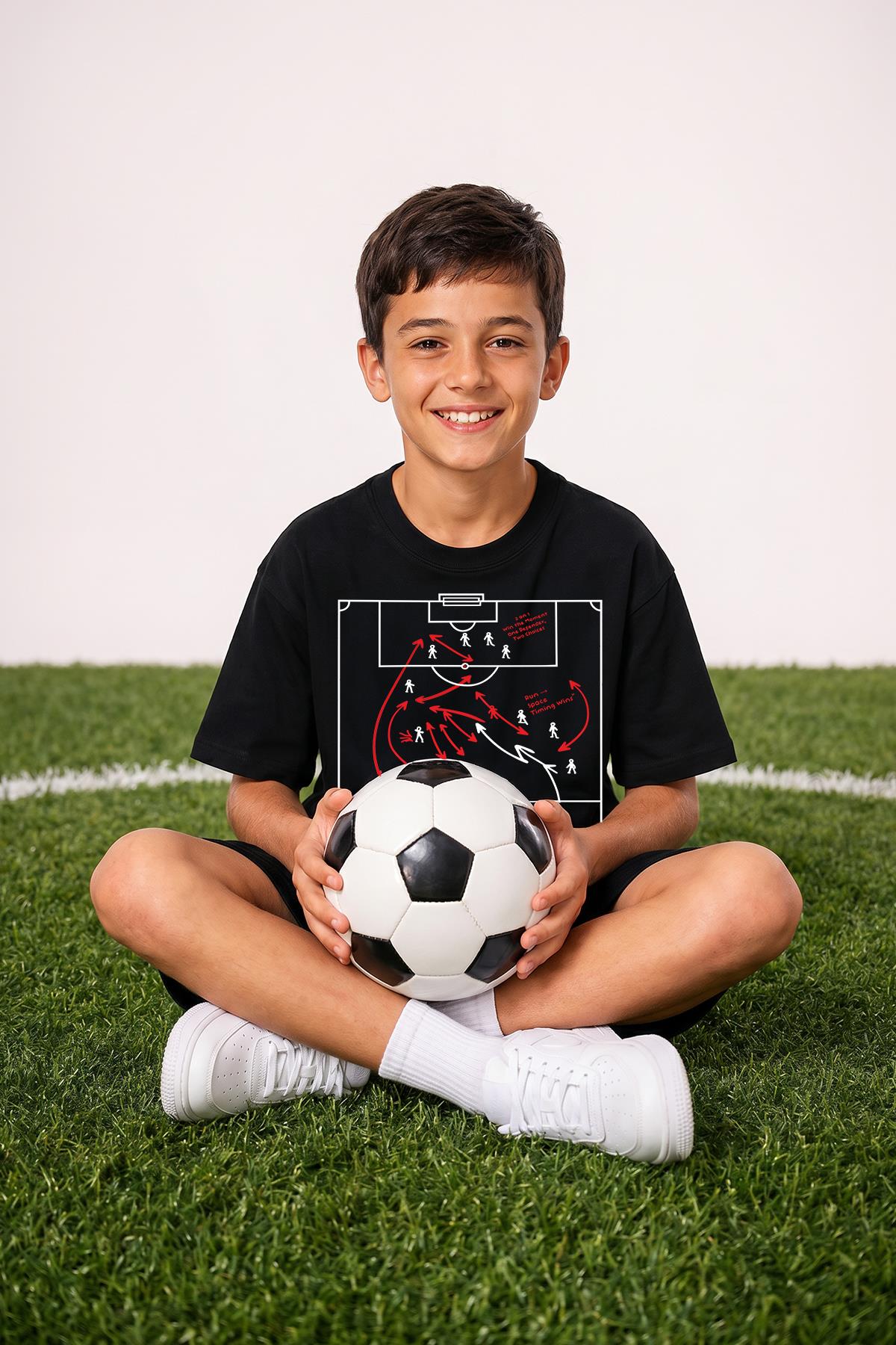 Erkek Çocuk Futbol Taktik Baskılı Şortlu Takım